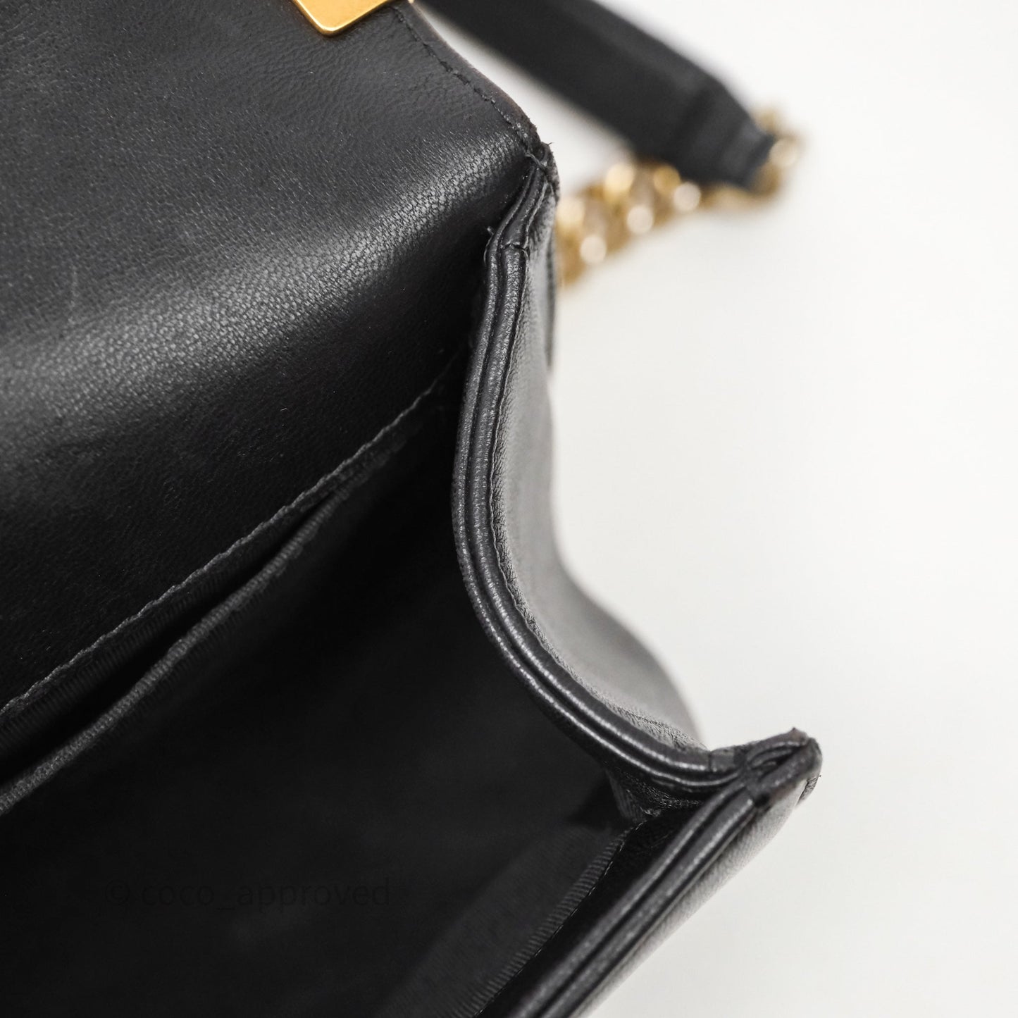 Chanel Medium Boy Quilted Black Lambskin Aged Gold Hardware