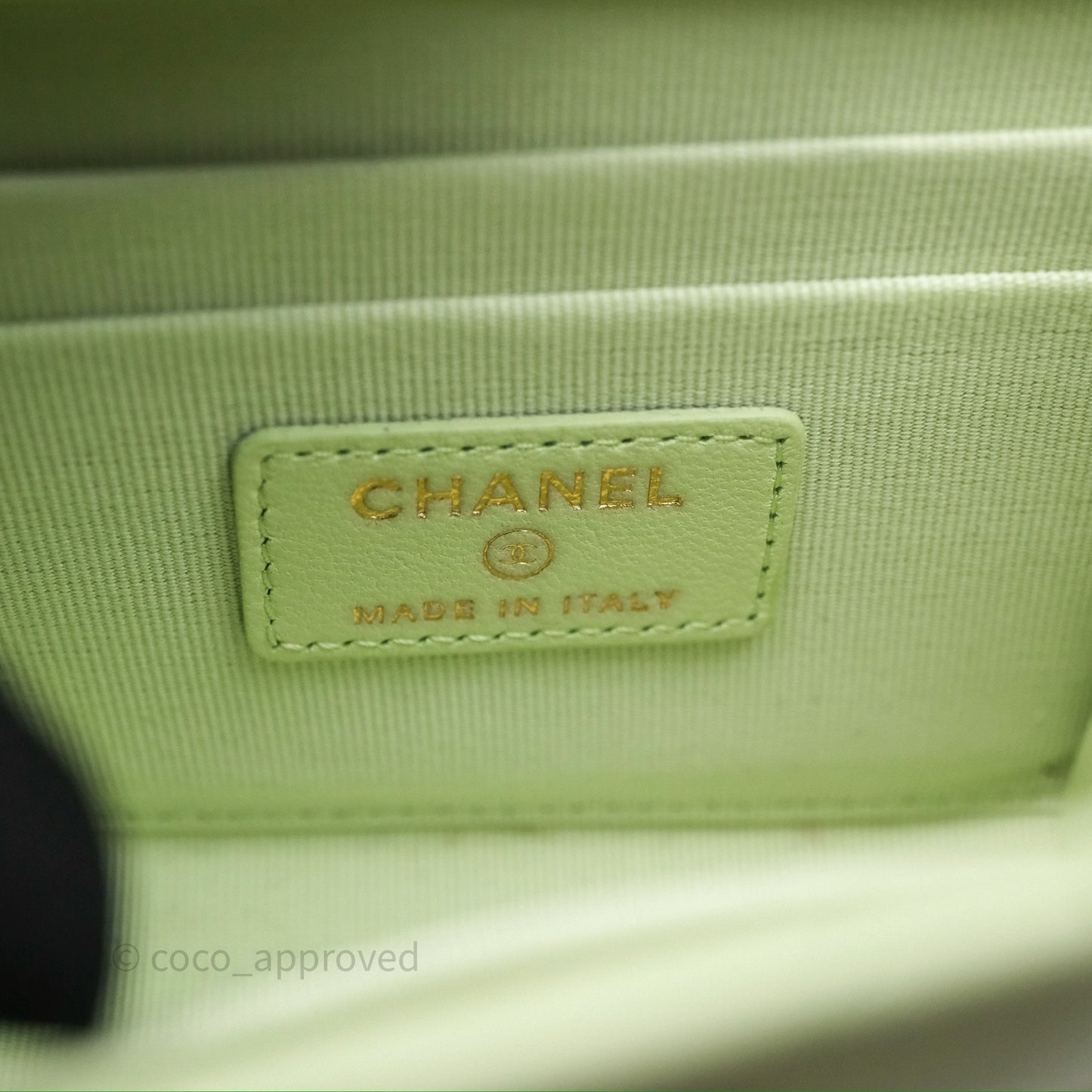 Chanel Mini Quilted Trendy CC Clutch With Chain Green Lambskin Gold Hardware