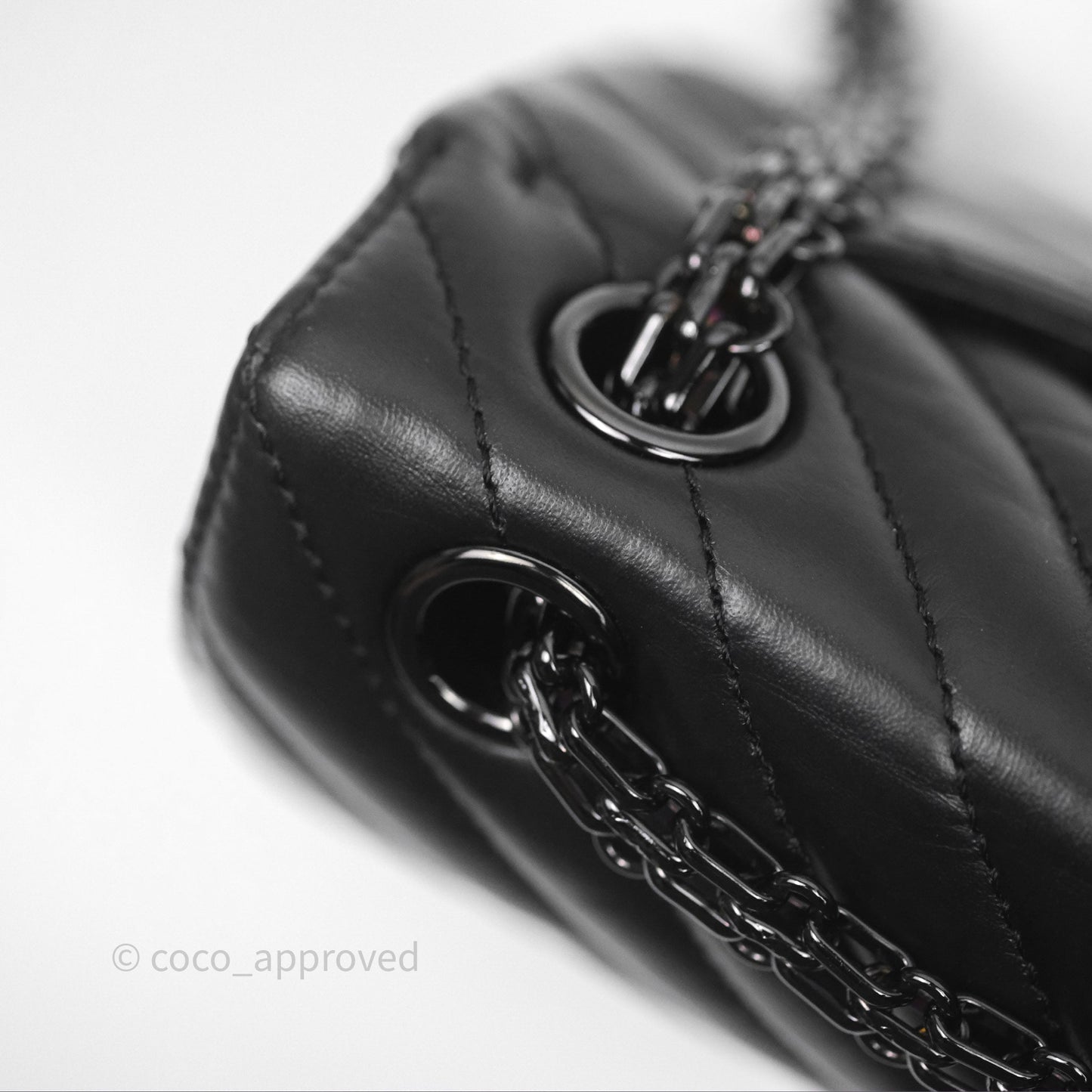 Chanel Mini Reissue 224 So Black Chevron Calfskin