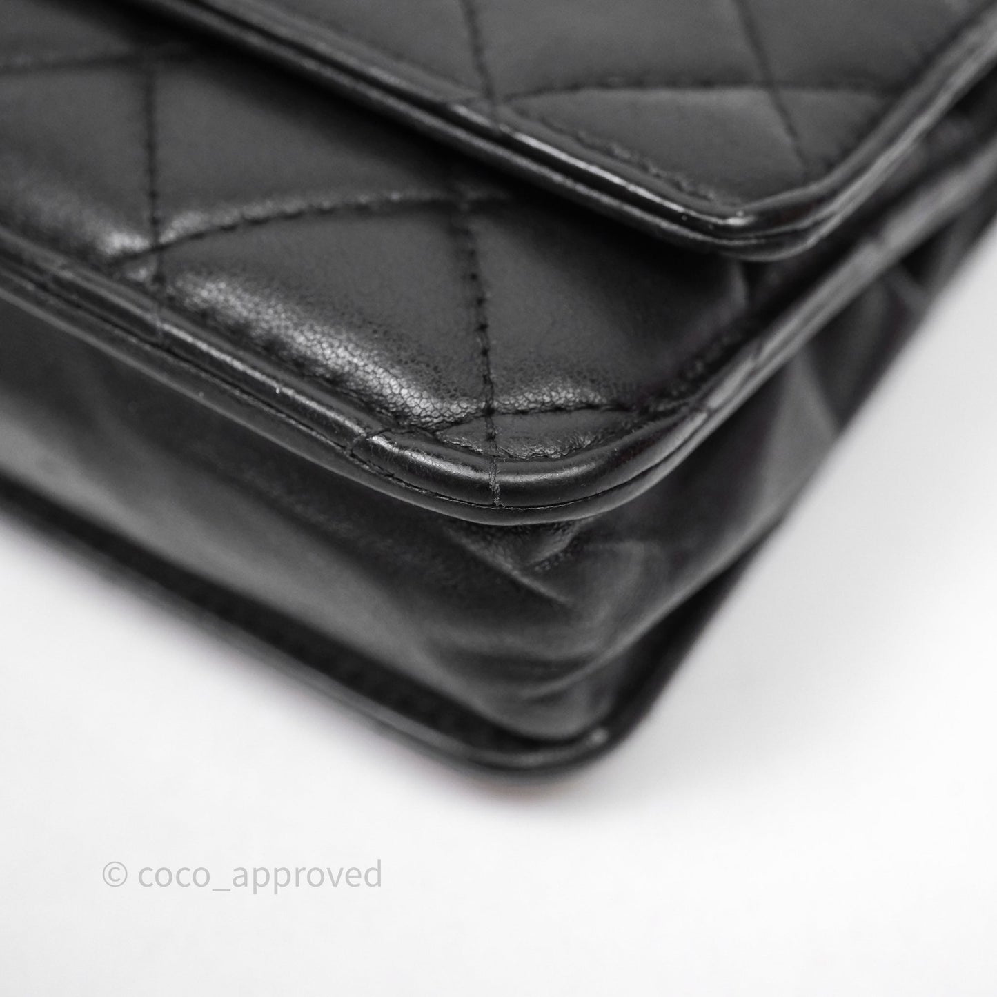Chanel Classic WOC Wallet On Chain Quilted Black Lambskin Gold Hardware