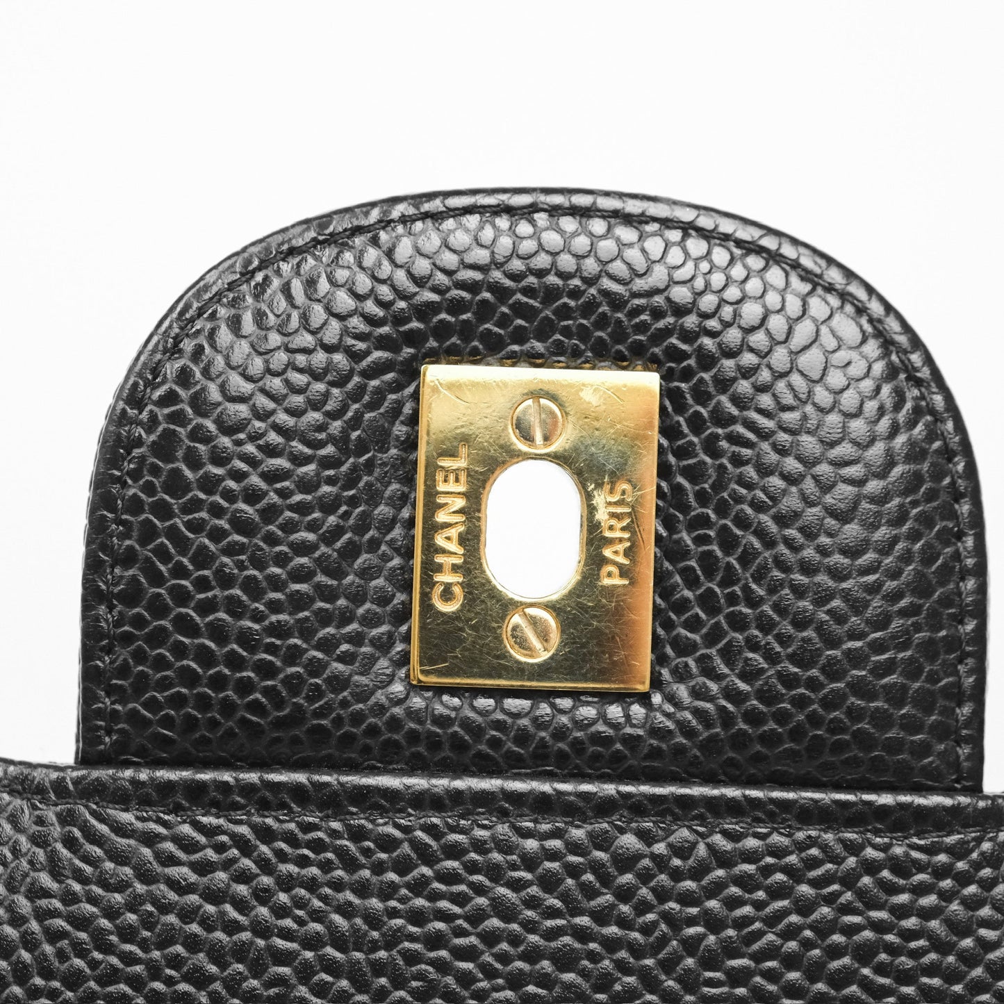 Chanel Jumbo Double Flap Quilted Black Caviar Gold Hardware⁣⁣