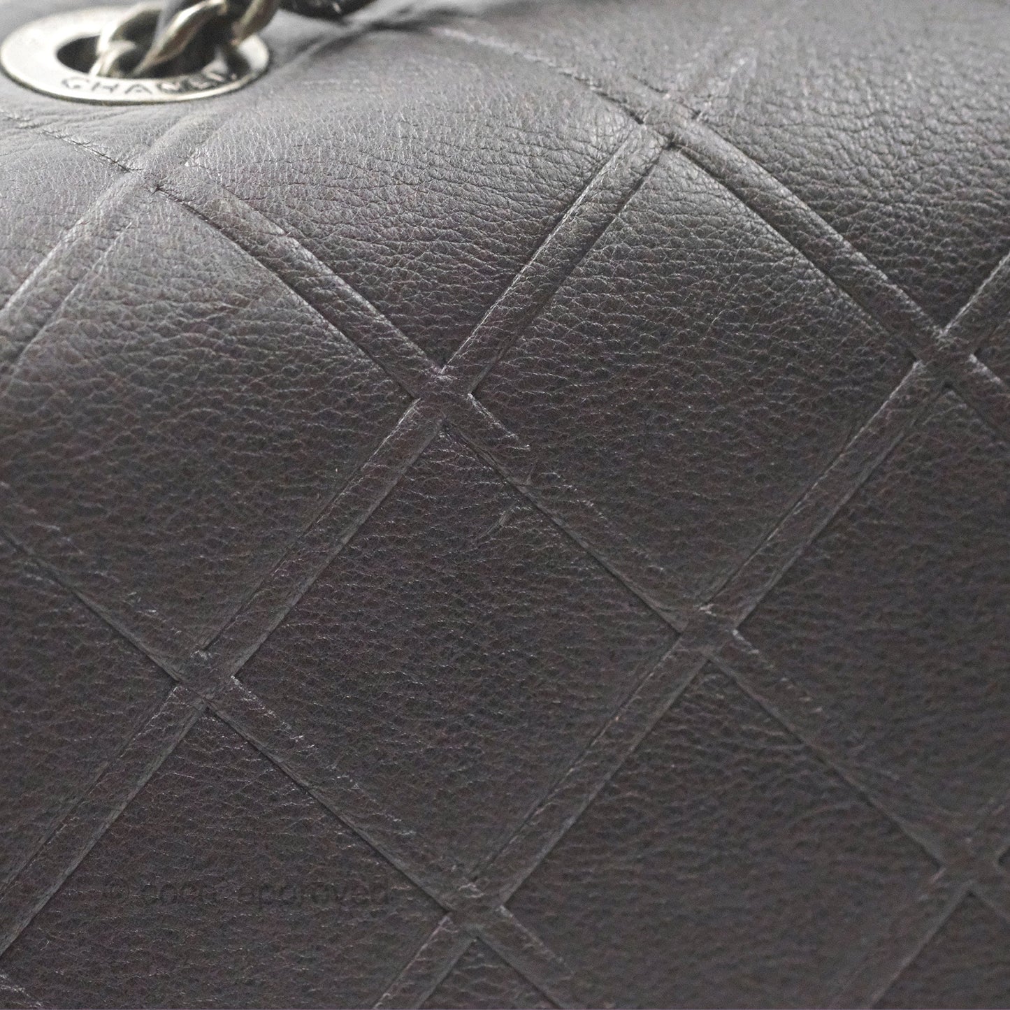 Chanel New Chic Flap Dark Grey Calfskin Ruthenium Hardware