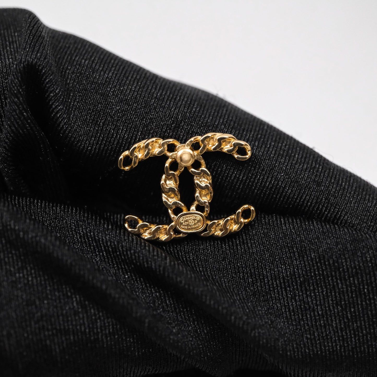 Chanel CC Crystal Pearl Earrings Gold Tone 21P