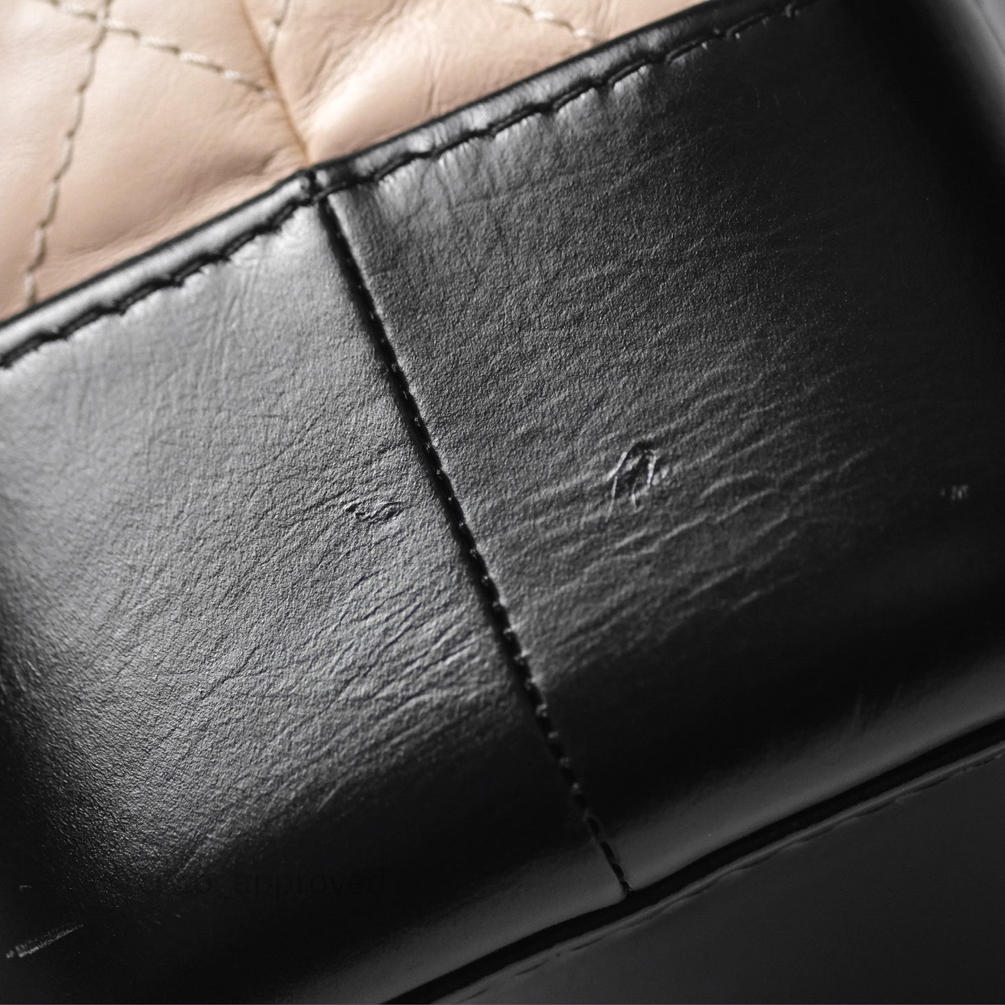 Chanel Small Gabrielle Backpack Beige Black Aged Calfskin