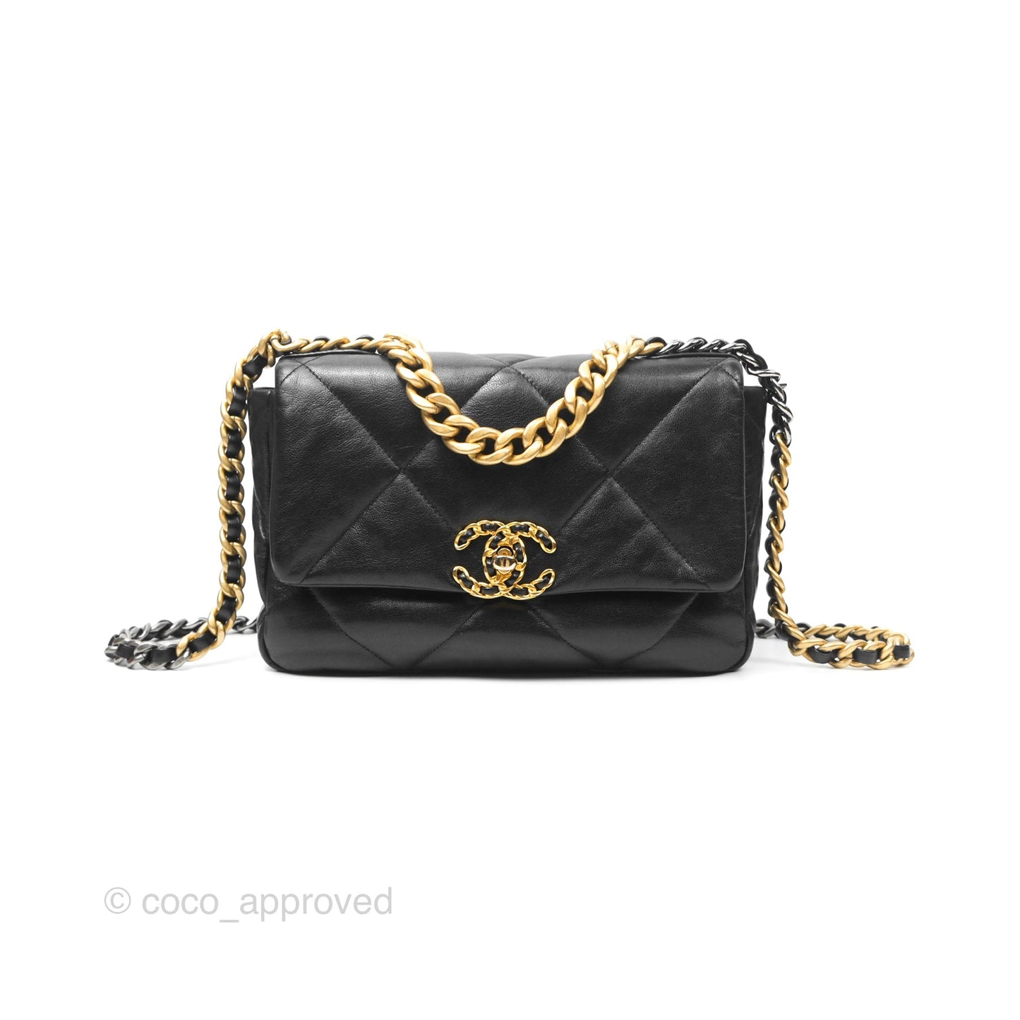 Chanel 19 Small Black Goatskin Mixed Hardware