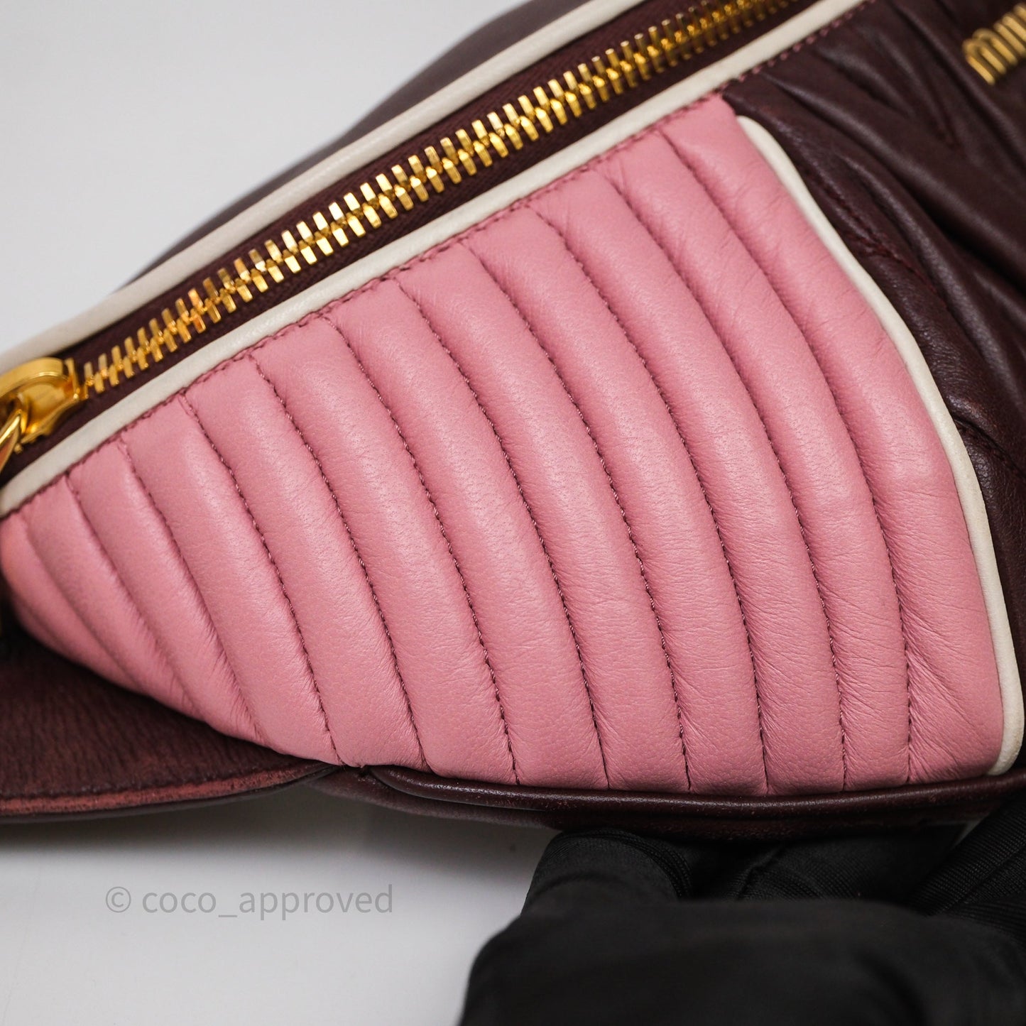 Miu Miu Bumbag Burgundy/Pink Gold Hardware