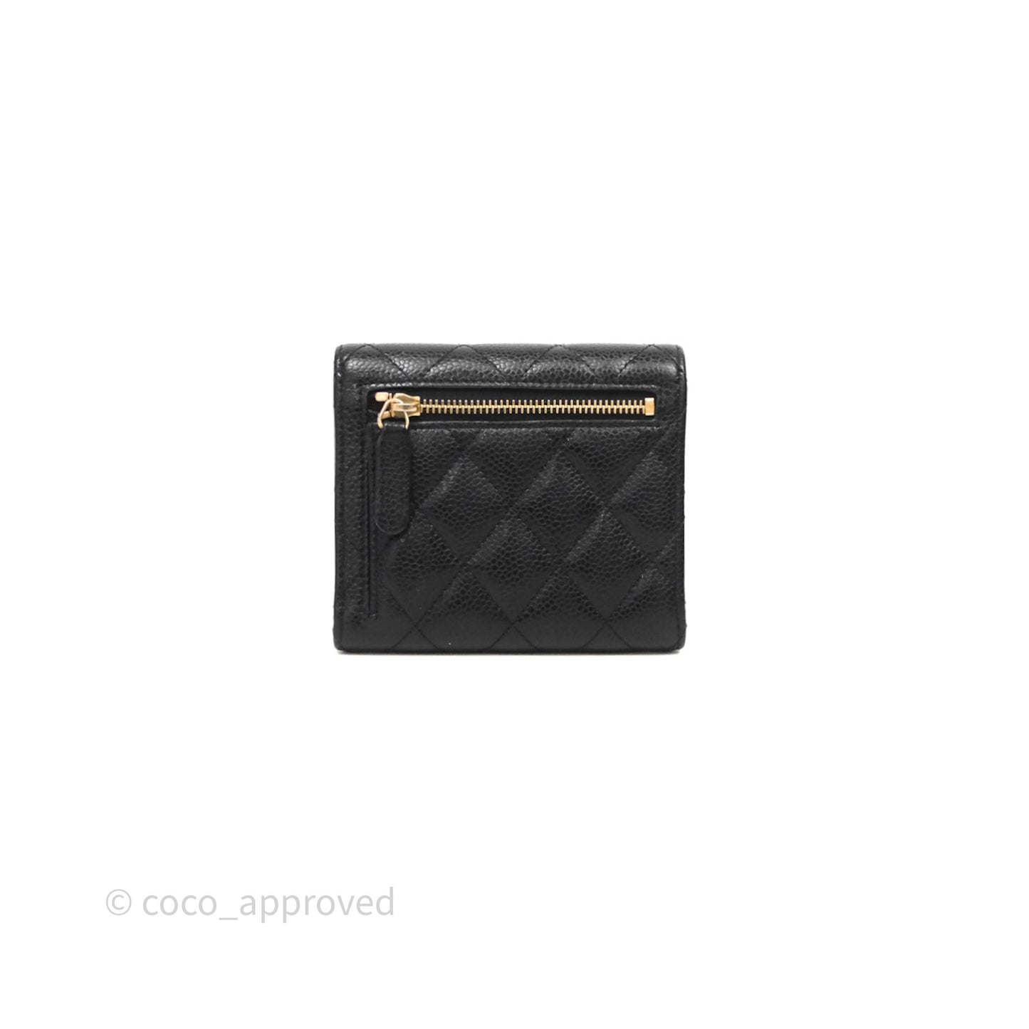 Chanel Classic Short Flap Wallet Black Caviar Gold Hardware