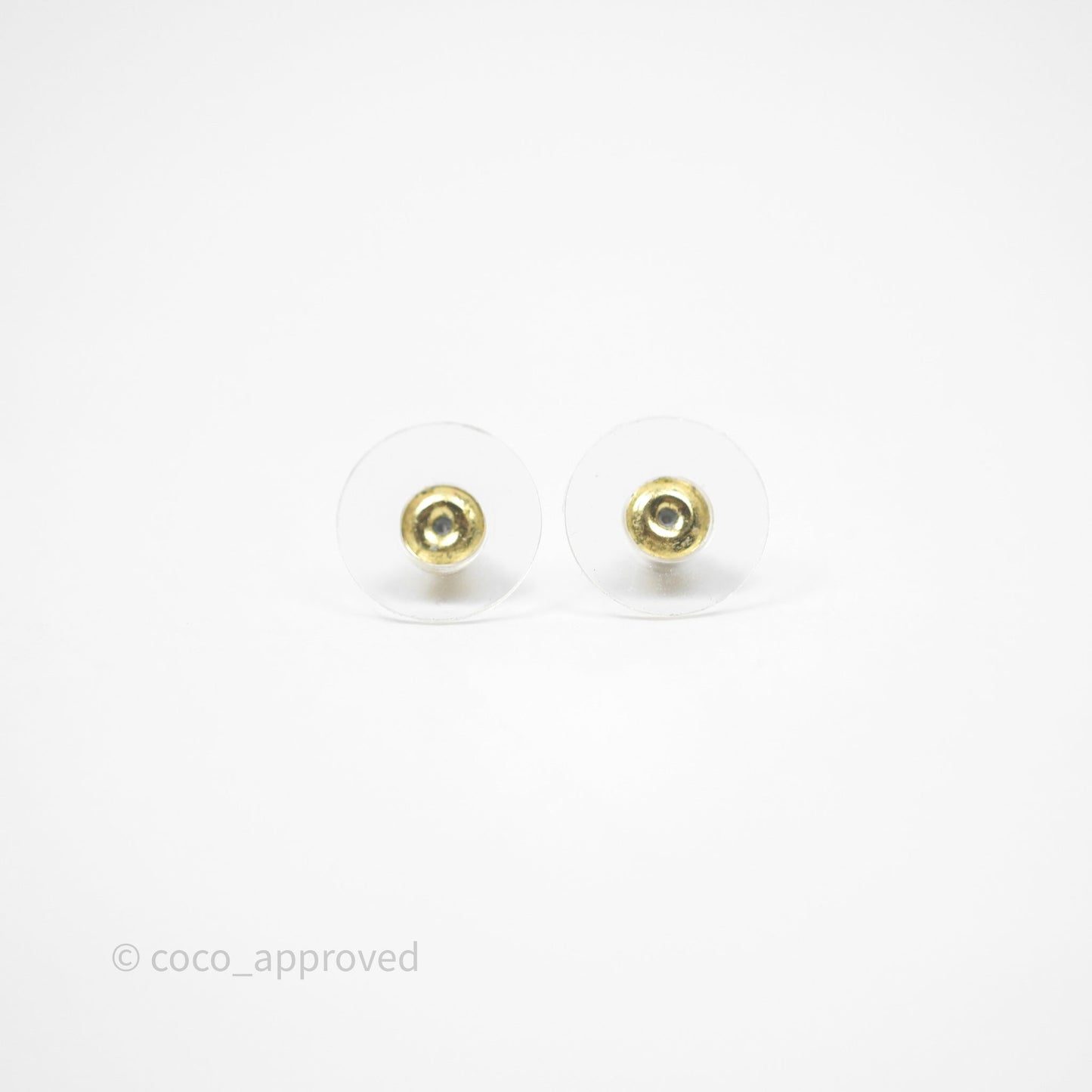 Chanel CC Pearl Earrings Gold Tone 24S
