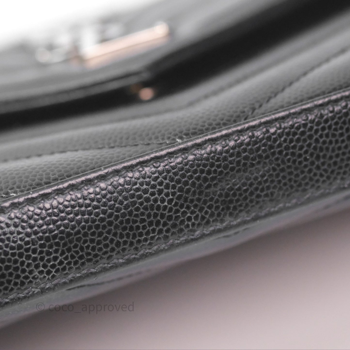 Saint Laurent Wallet on Chain WOC Black Grained Leather Sliver Hardware