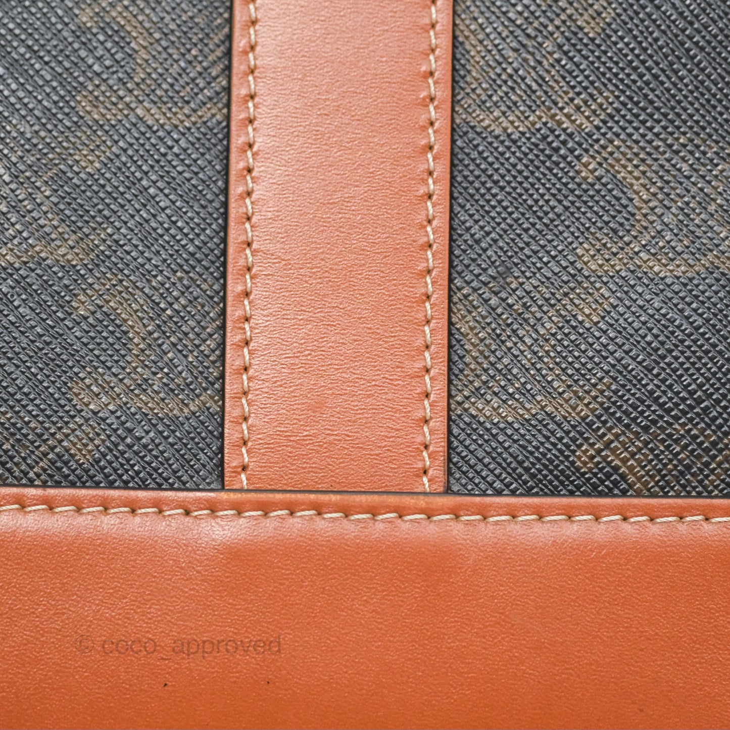 Celine Small Bucket Triomphe Canvas Tan Calfskin