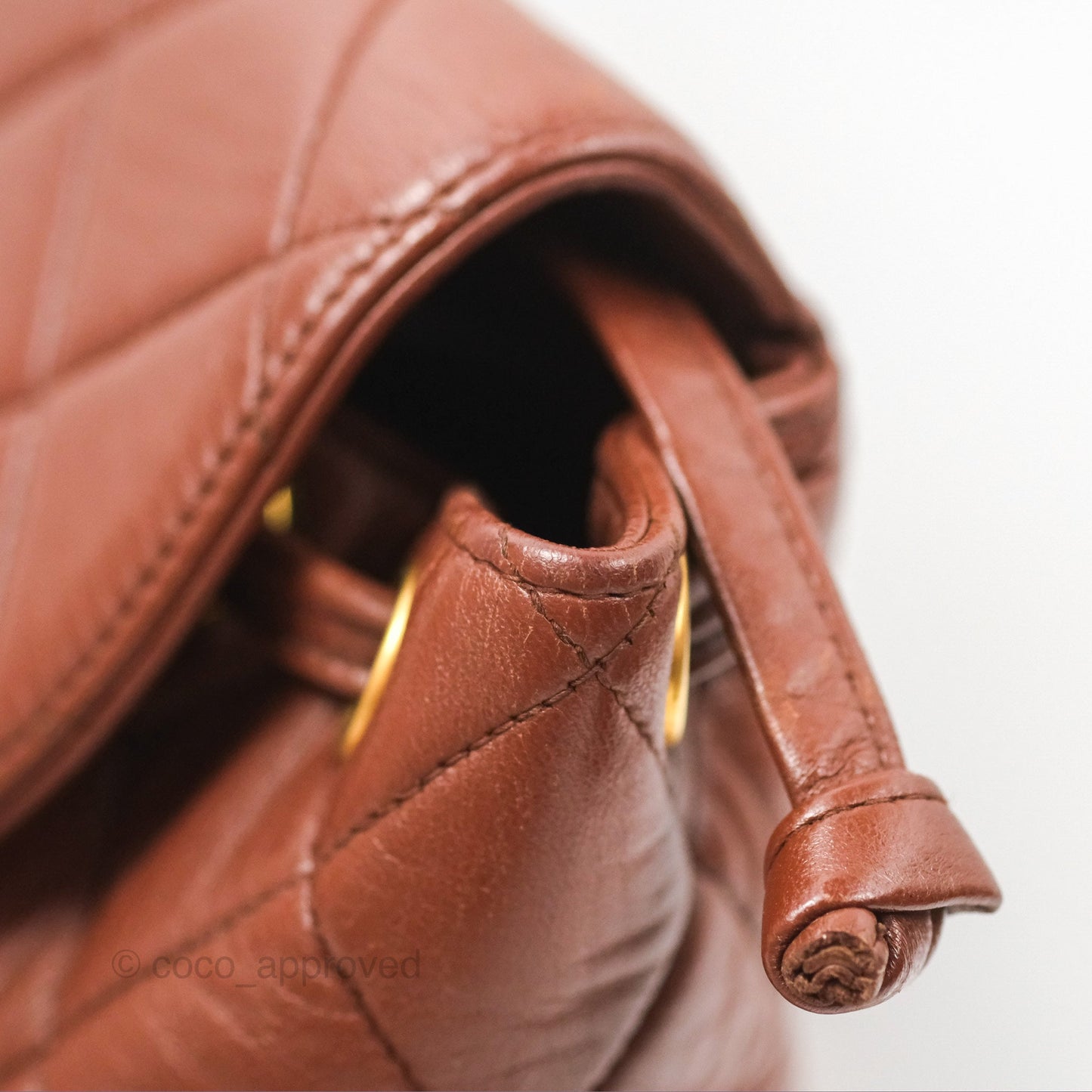 Chanel Vintage CC Duma Backpack Brown Lambskin 24K Gold Hardware