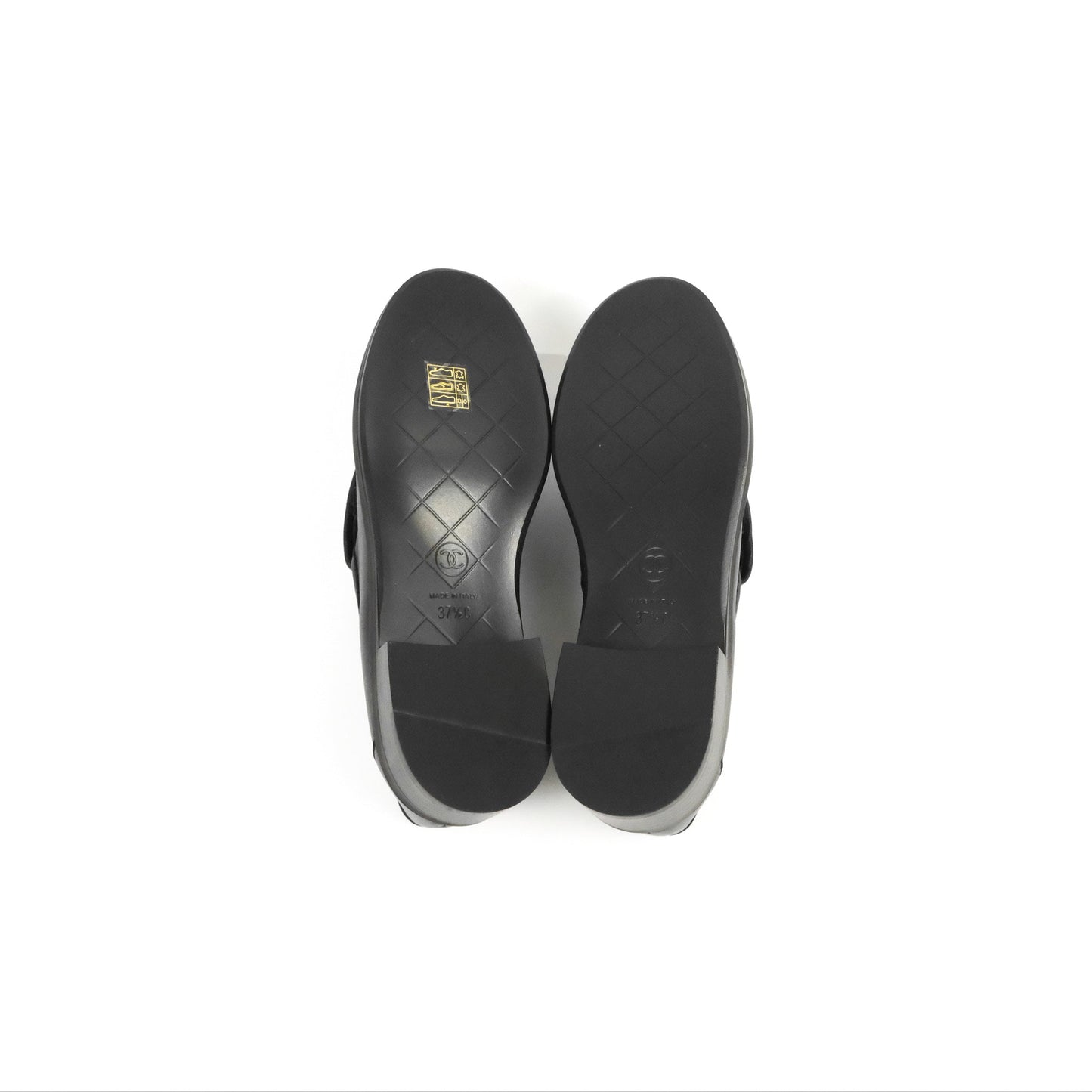 Chanel CC Turnlock Loafers Quilted Black Calfskin Gold Hardware Size 37.5