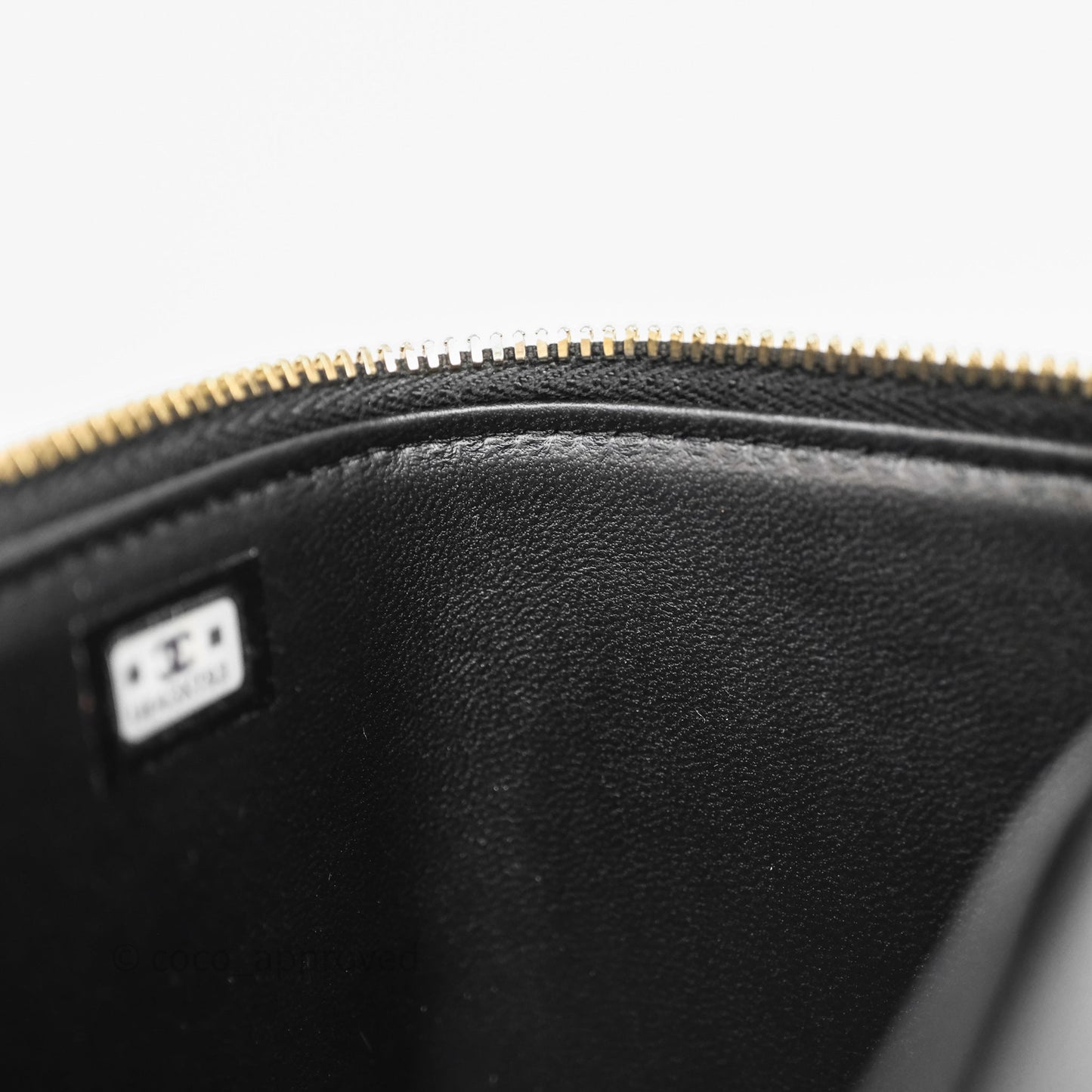Chanel Vanity with Heart Adjustable Chain Black Caviar Aged Gold Hardware