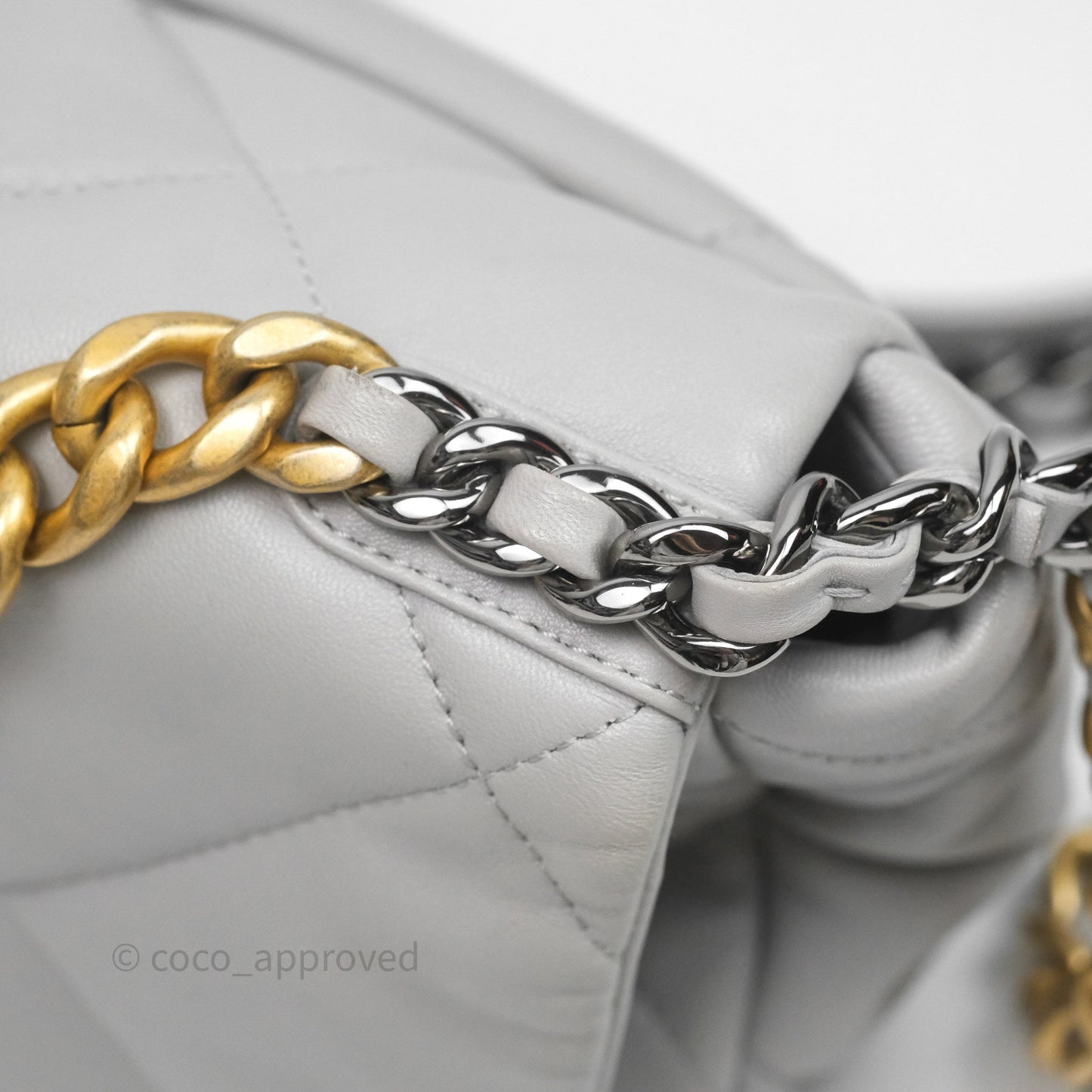 Chanel 19 Small Light Grey Mixed Hardware