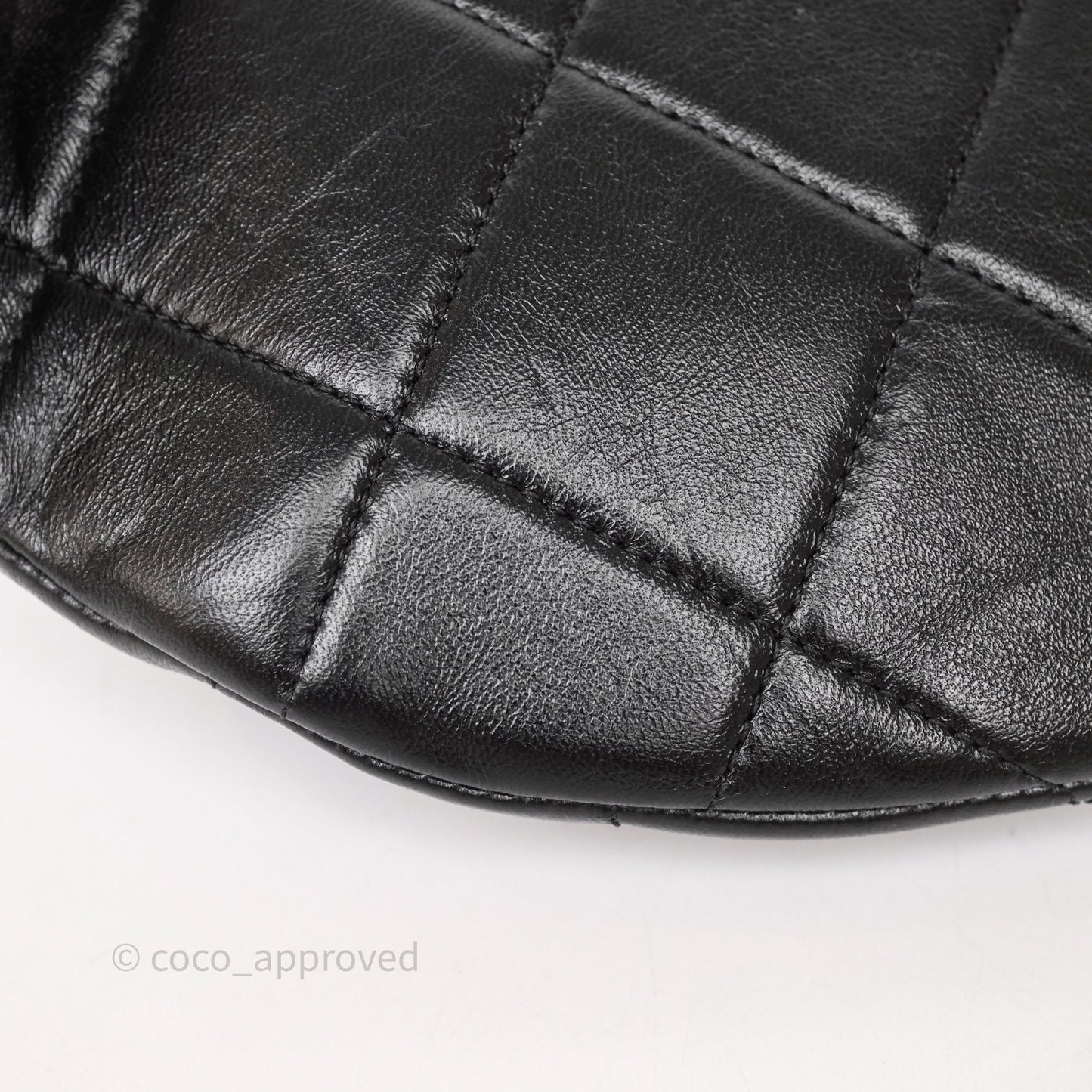 Chanel Quilted Waist Bag Lambskin Black Aged Gold Hardware