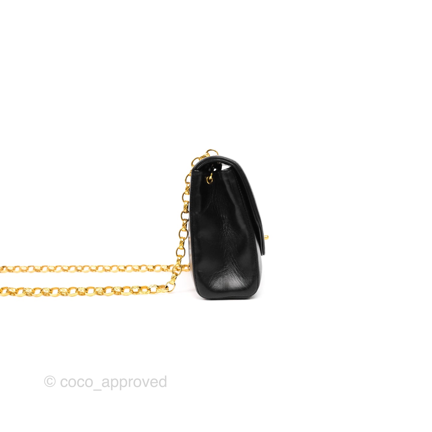 Chanel Vintage Small Diana Flap Black Lambskin 24K Gold Hardware