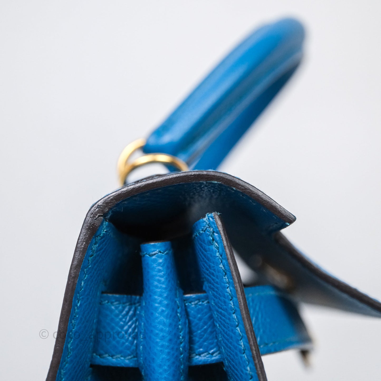 Hermès Kelly 28 Blue Epsom Gold Hardware