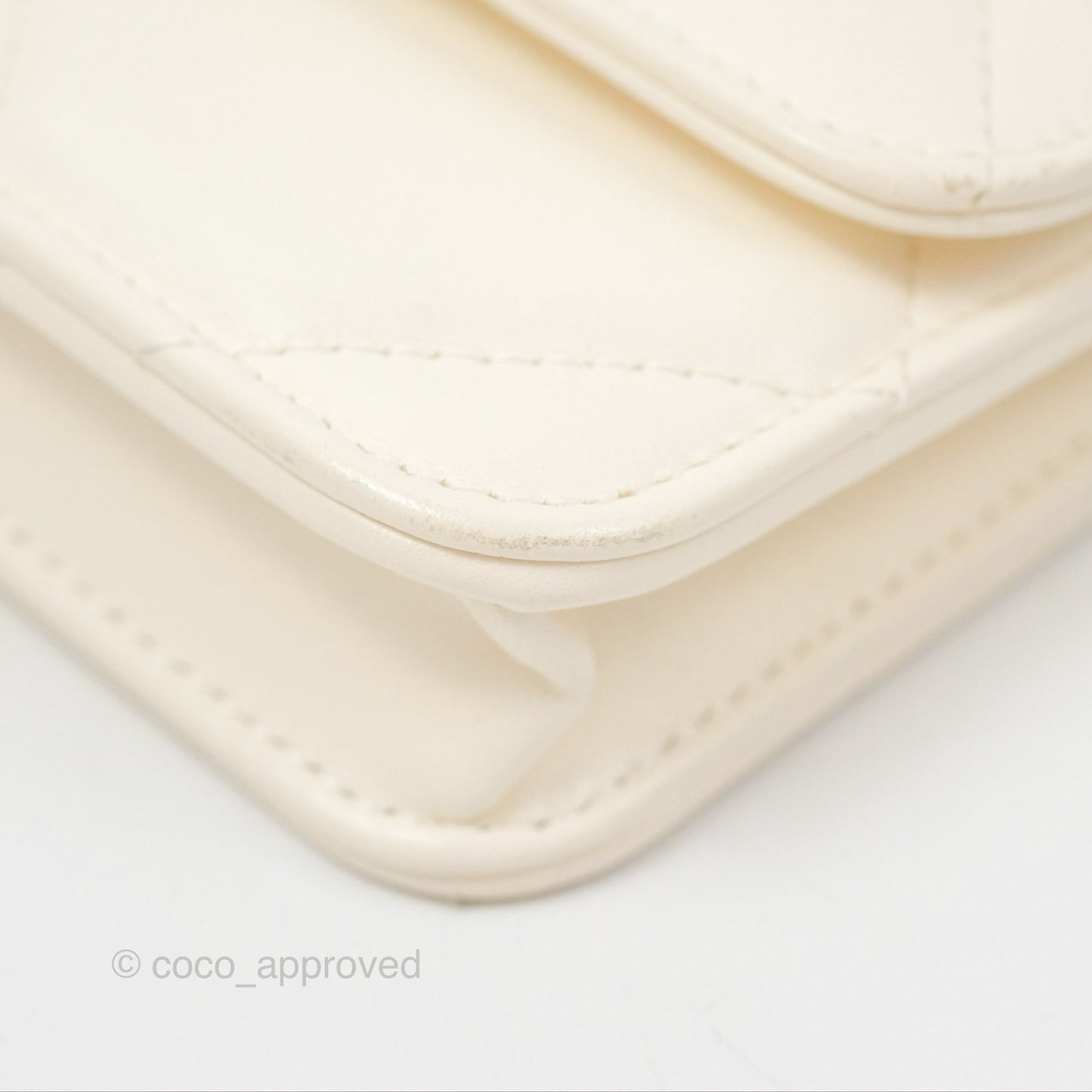 Chanel 19 Clutch With Chain Ivory White Lambskin Mixed Hardware