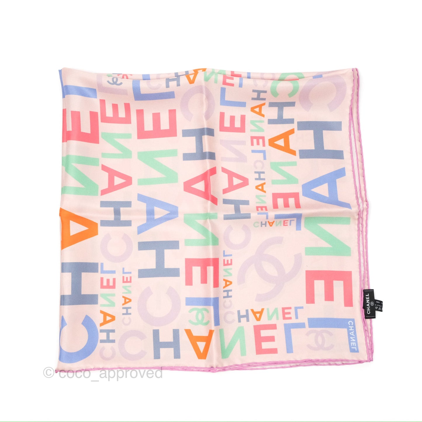 Chanel CC Logo Silk Square Scarf 90