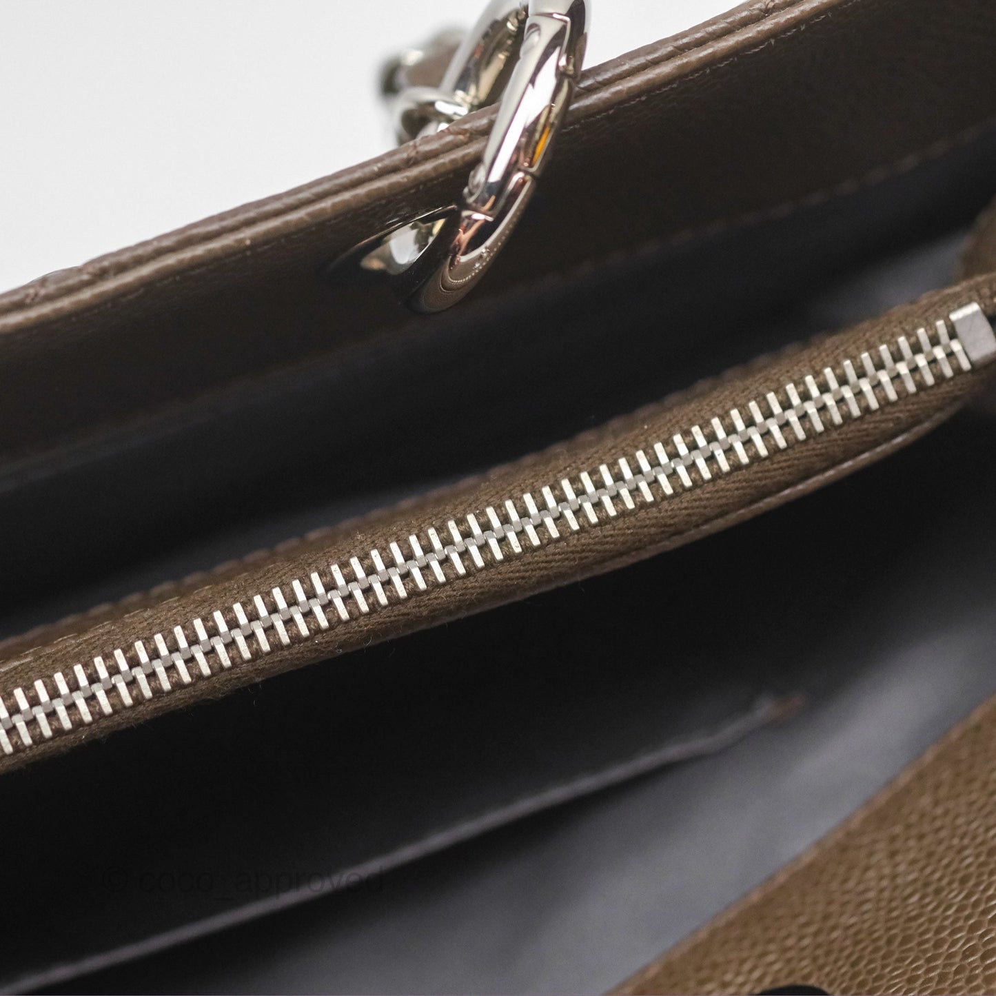 Chanel GST Chocolate Brown Caviar Silver Hardware