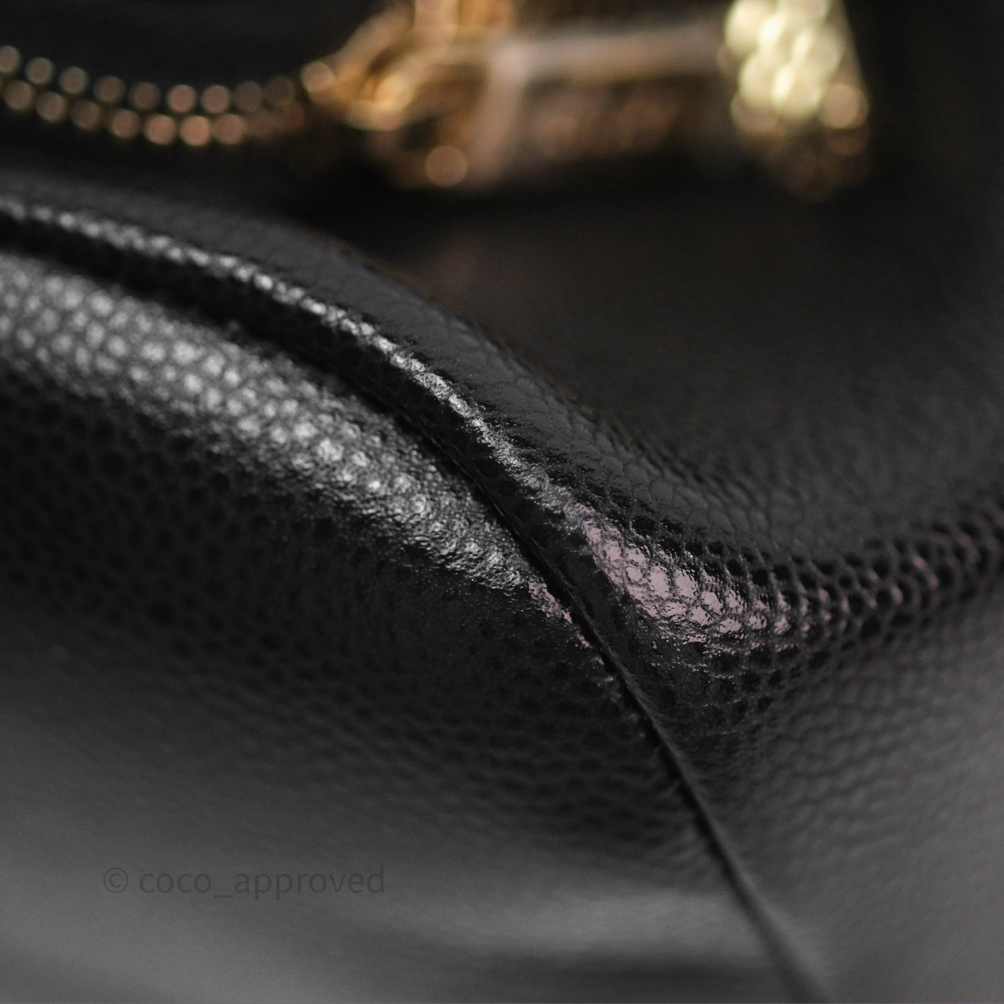 Chanel Business Affinity Drawstring Bucket Bag Black Caviar Gold Hardware