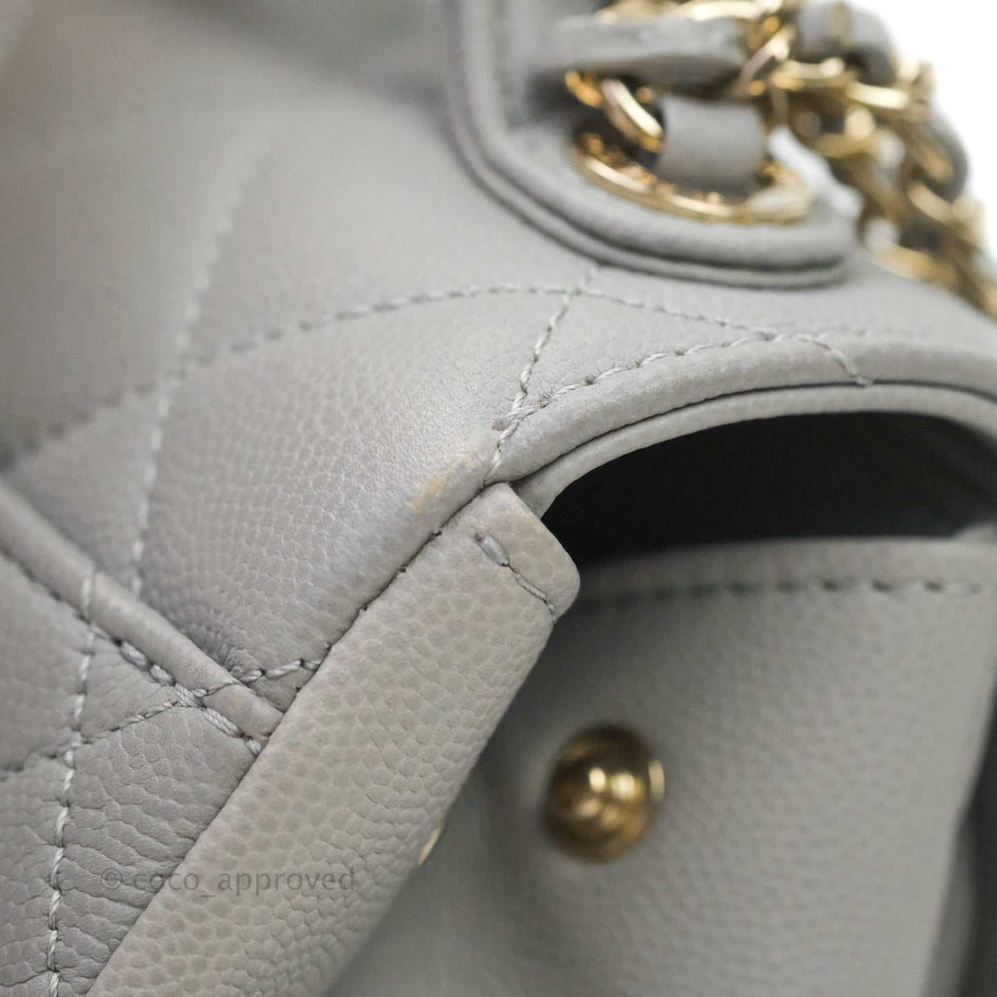 Chanel Quilted Small Business Affinity Flap Grey Caviar Gold Hardware