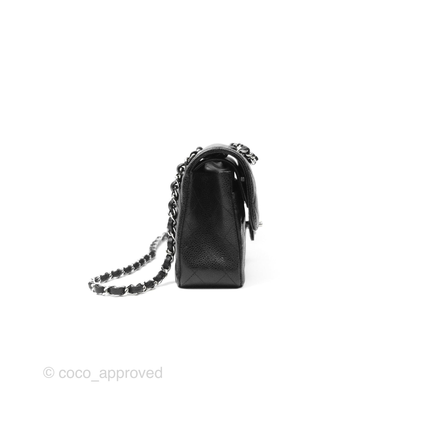 Chanel Small Classic Flap Quilted Black Caviar Silver Hardware