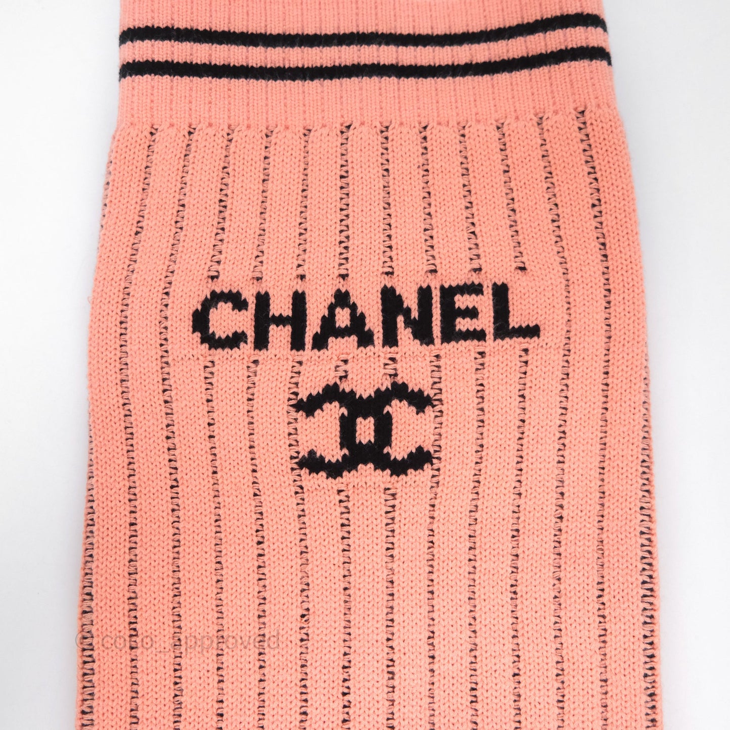Chanel Branded CC Logo Pink Leg Warmers