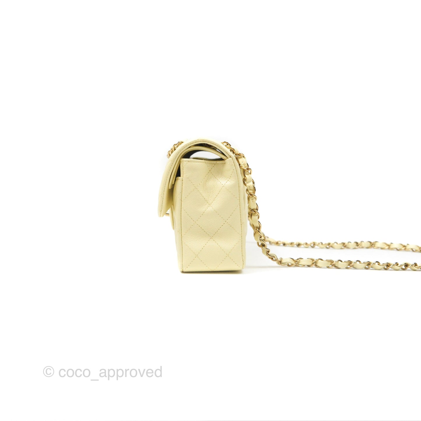 Chanel Small Classic Flap Quilted Yellow Caviar Gold Hardware