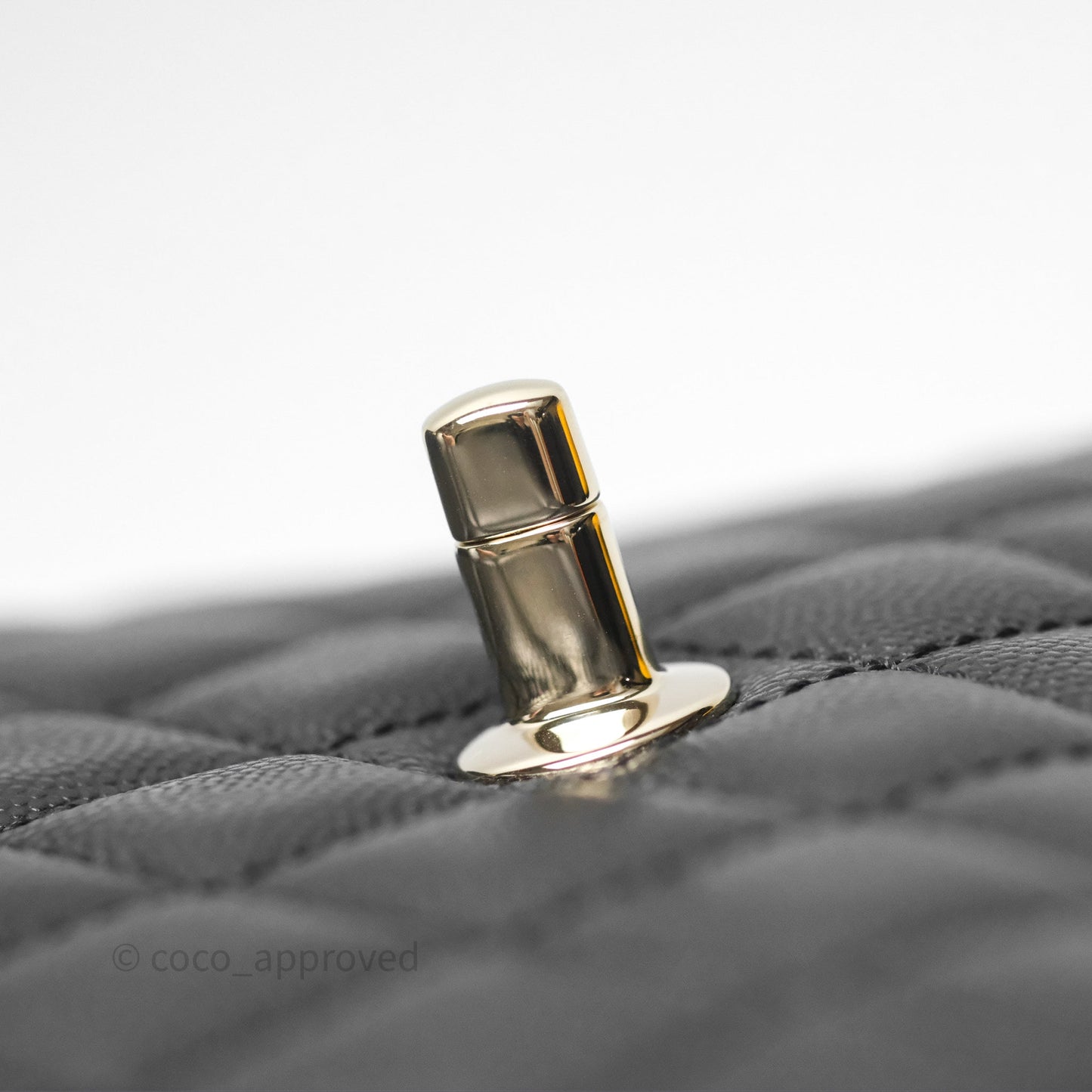 Chanel Mini Coco Handle Quilted Black Caviar Gold Hardware
