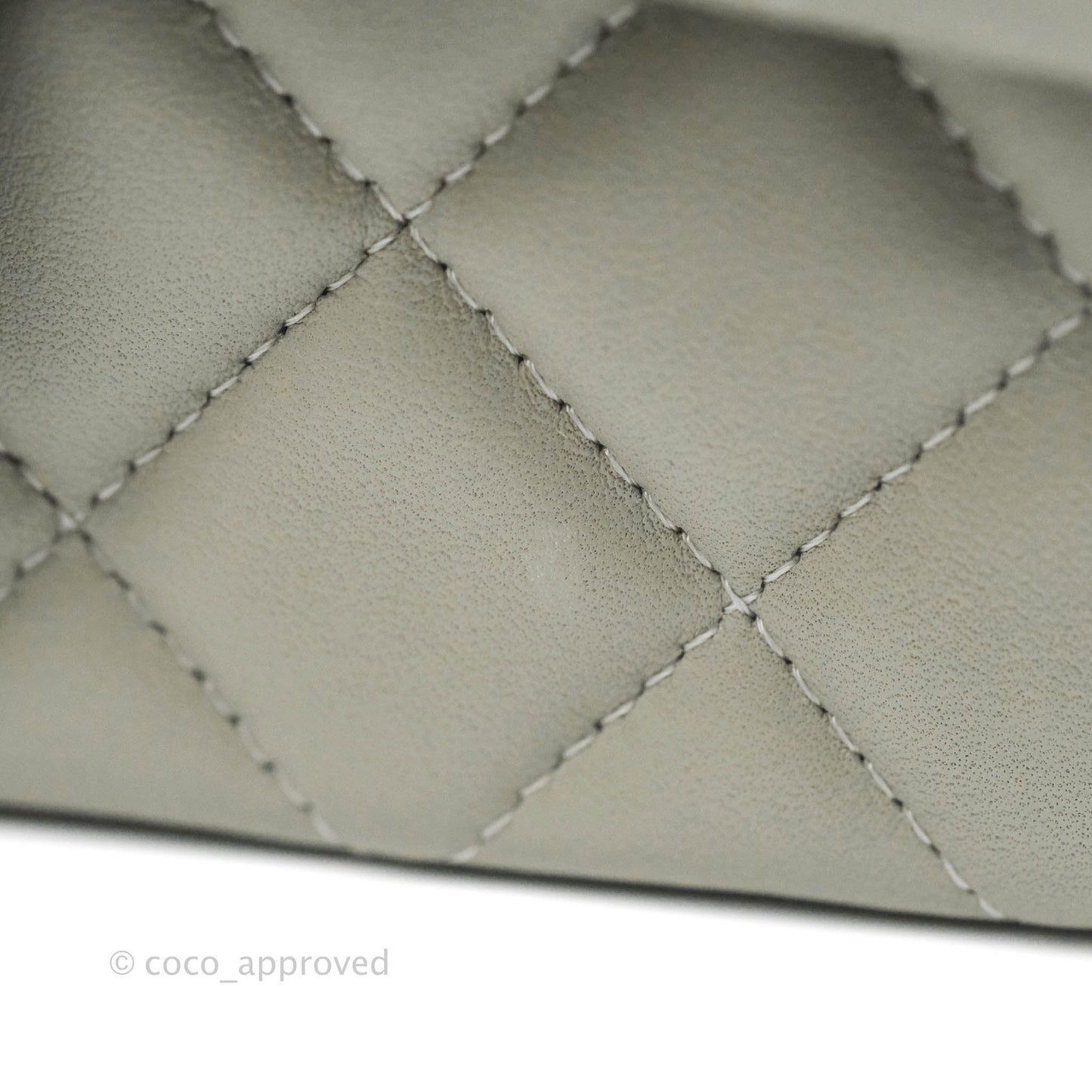 Chanel Quilted Mini Rectangular Grey Lambskin Silver Hardware 19B