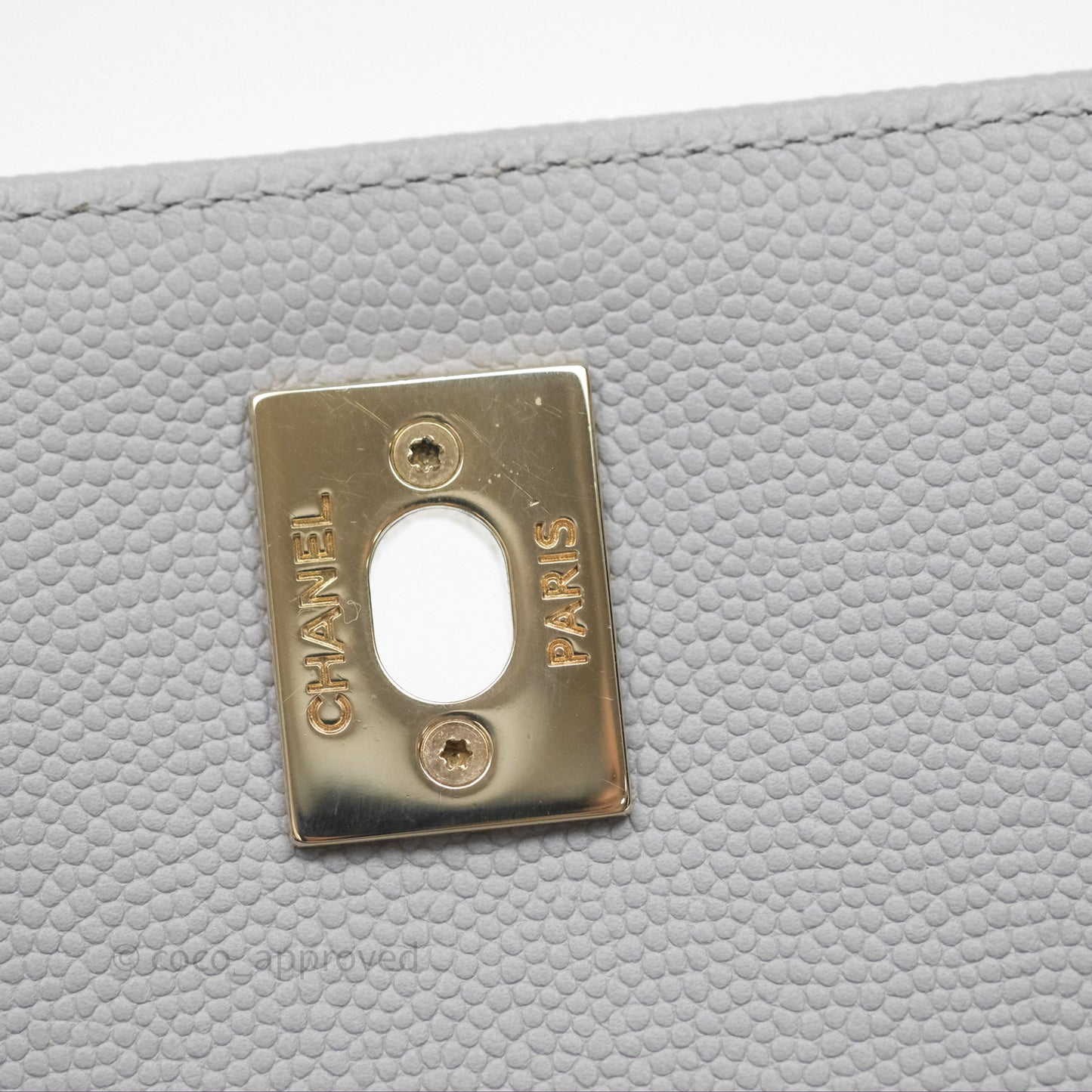 Chanel Quilted Medium Business Affinity Flap Grey Caviar Gold Hardware