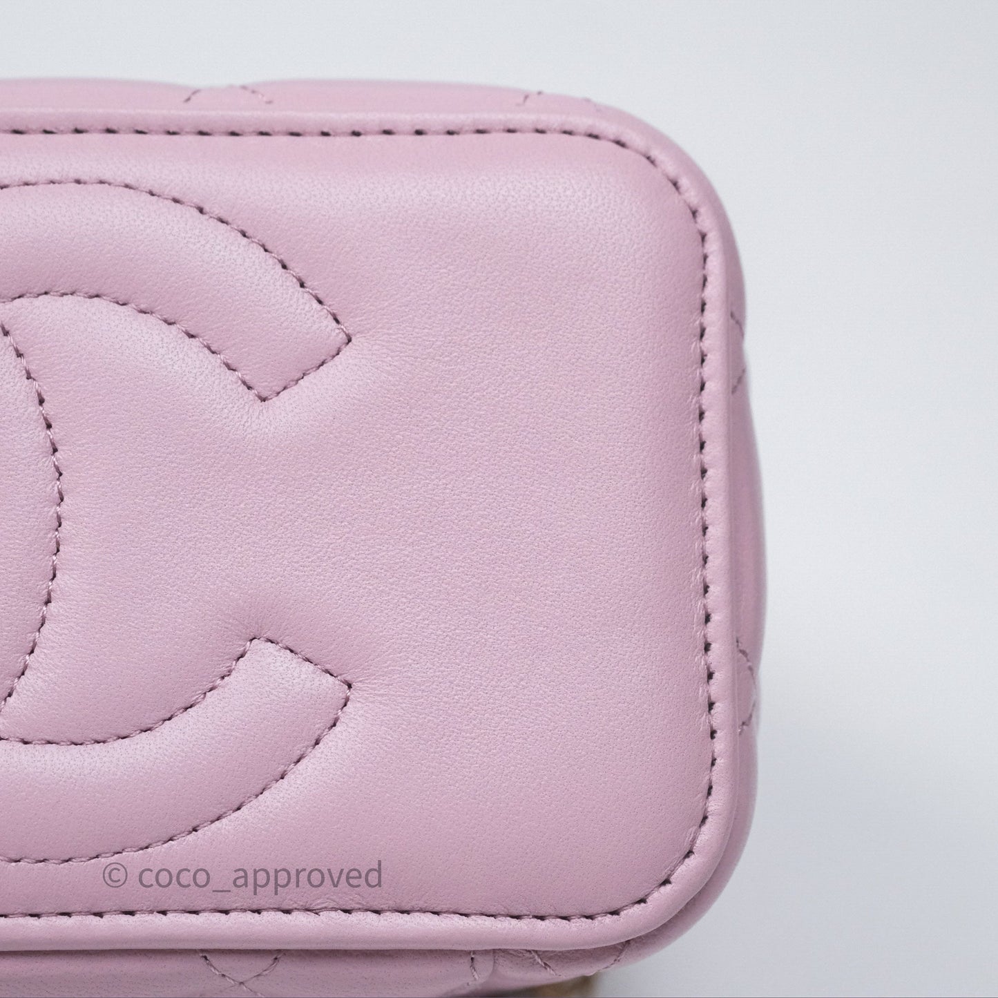 Chanel Vanity Rectangular Top Handle Lilac Lambskin Gold Hardware