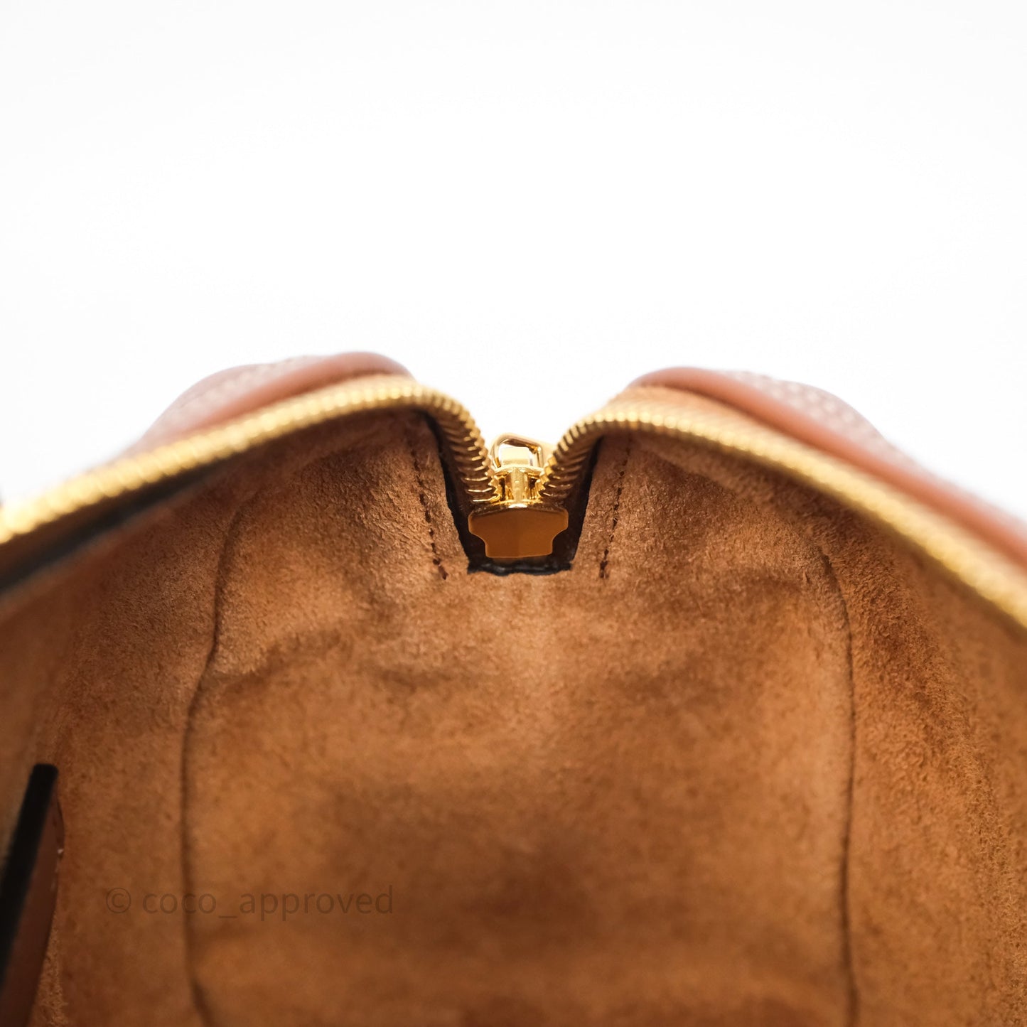 Celine Small Boston Bag Tan Calfskin Gold Hardware