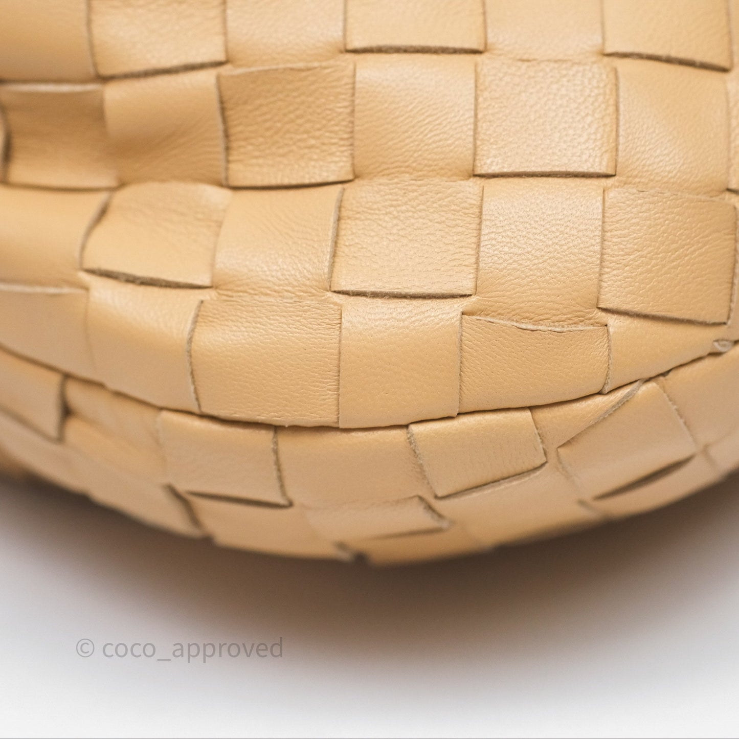 Bottega Veneta Mini Jodie Clutch Bag Intrecciato Almond Lambskin Gold Hardware