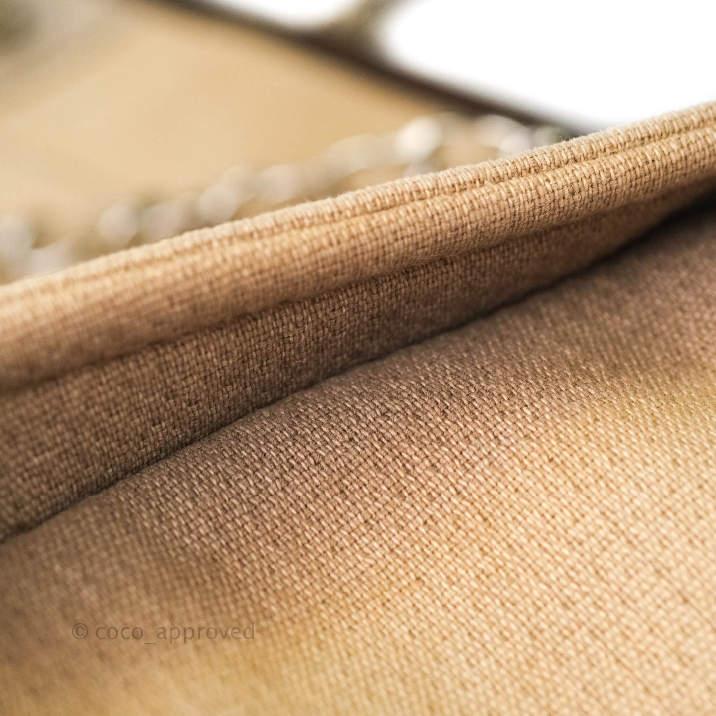 Chanel Canvas Deauville Medium Tote Beige Silver Hardware