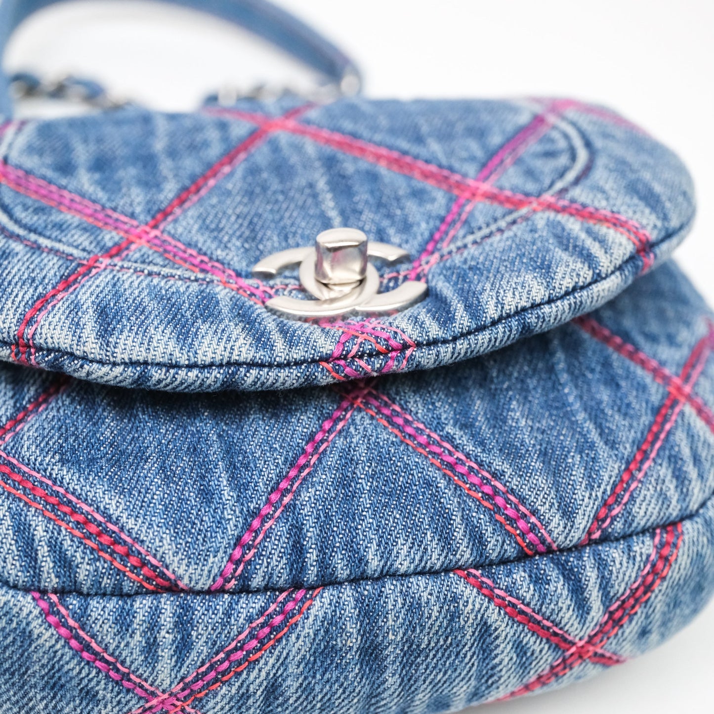 Chanel Coco Beach Flap Bag Denim Silver Hardware