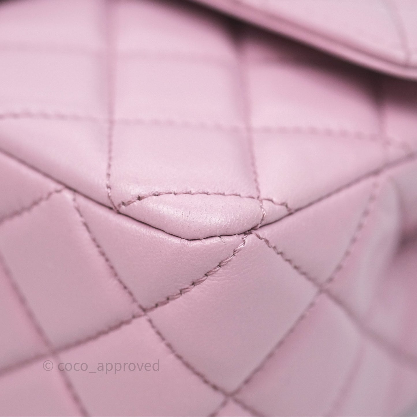 Chanel Logo Top Handle Mini Rectangular Flap Bag Pink Lambskin Gold Hardware