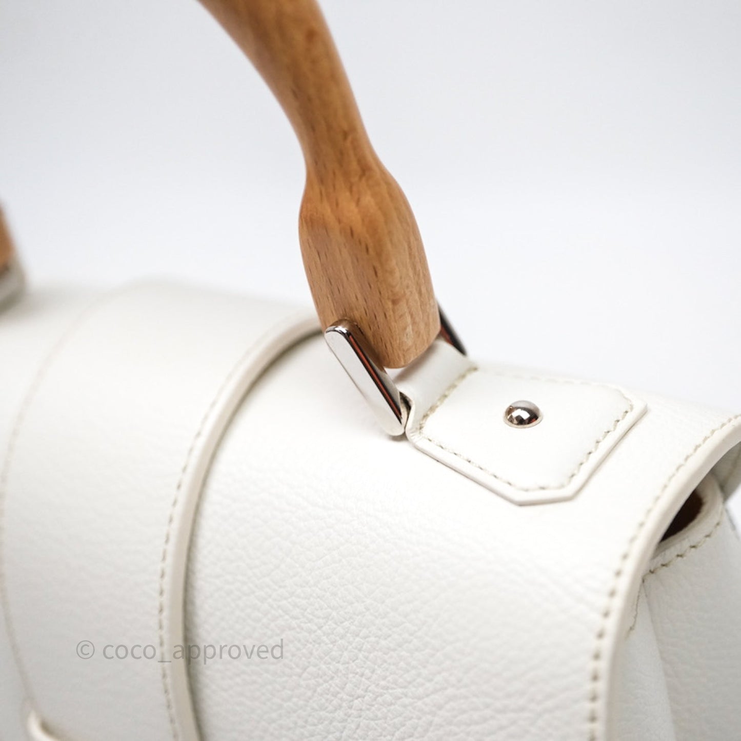 Goyard Saïgon Mini Bag Chevroches Calfskin White Silver Hardware