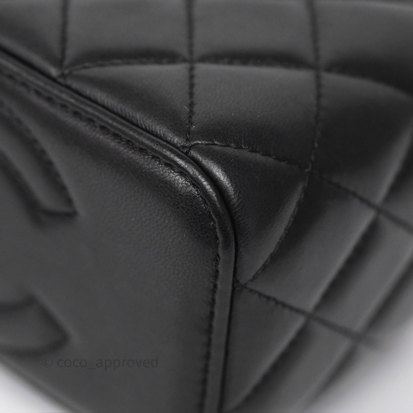 Chanel Crystals Top Handle Vanity Rectangular Black Lambskin Gold Hardware