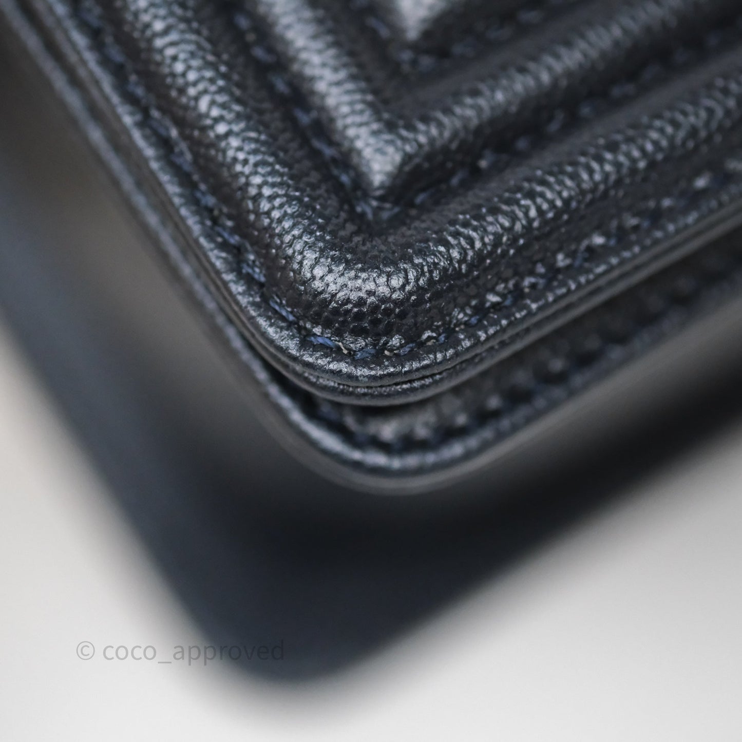 Chanel Quilted Medium Boy Dark Navy Caviar Aged Gold Hardware