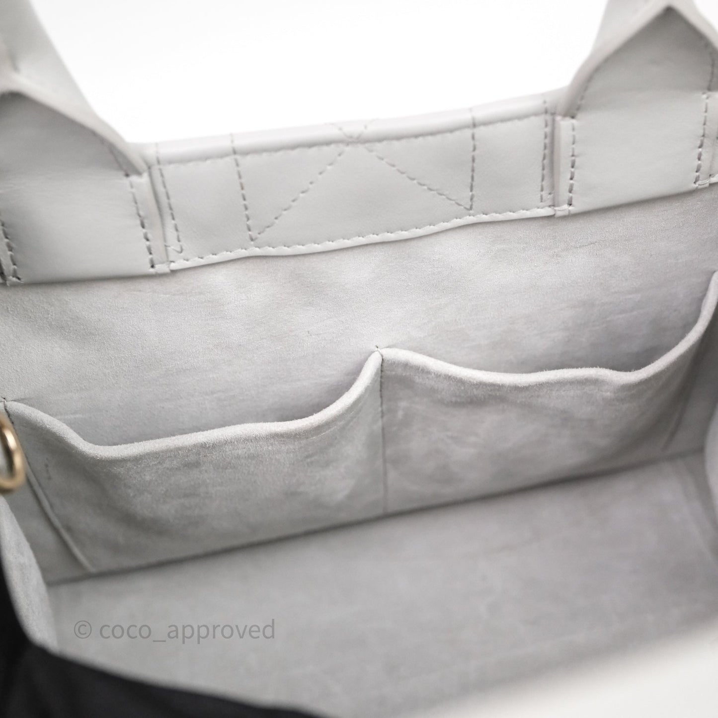 Christian Dior Small Dior Book Tote Cloud Gray Macrocannage Calfskin