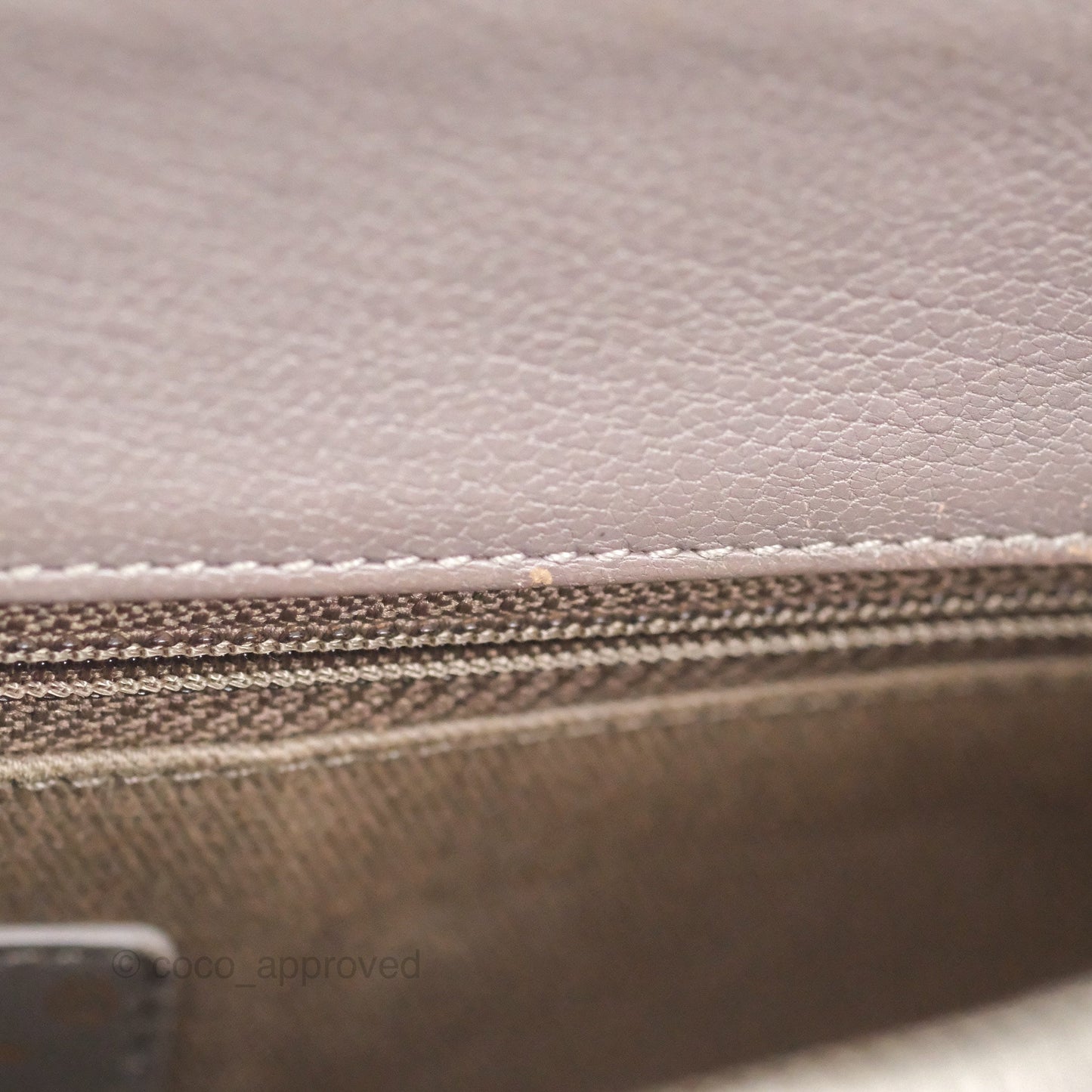 Chanel Coco Curve Flap Burnished Lilac Grey Calfskin Goatskin Antique Gold Hardware