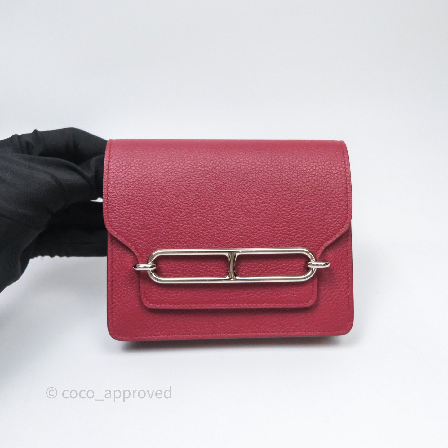Hermès Roulis Slim Wallet Rouge H 55 Evercolor Palladium Hardware