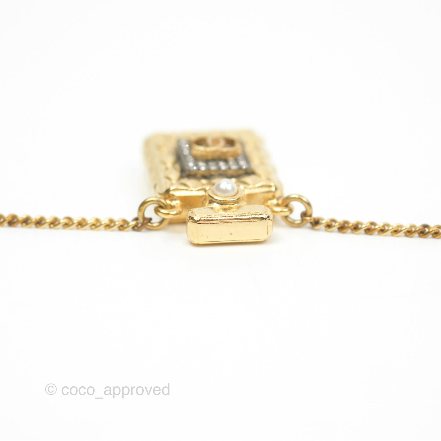 Chanel CC Perfume Bottle Rhinestone Necklace 20A
