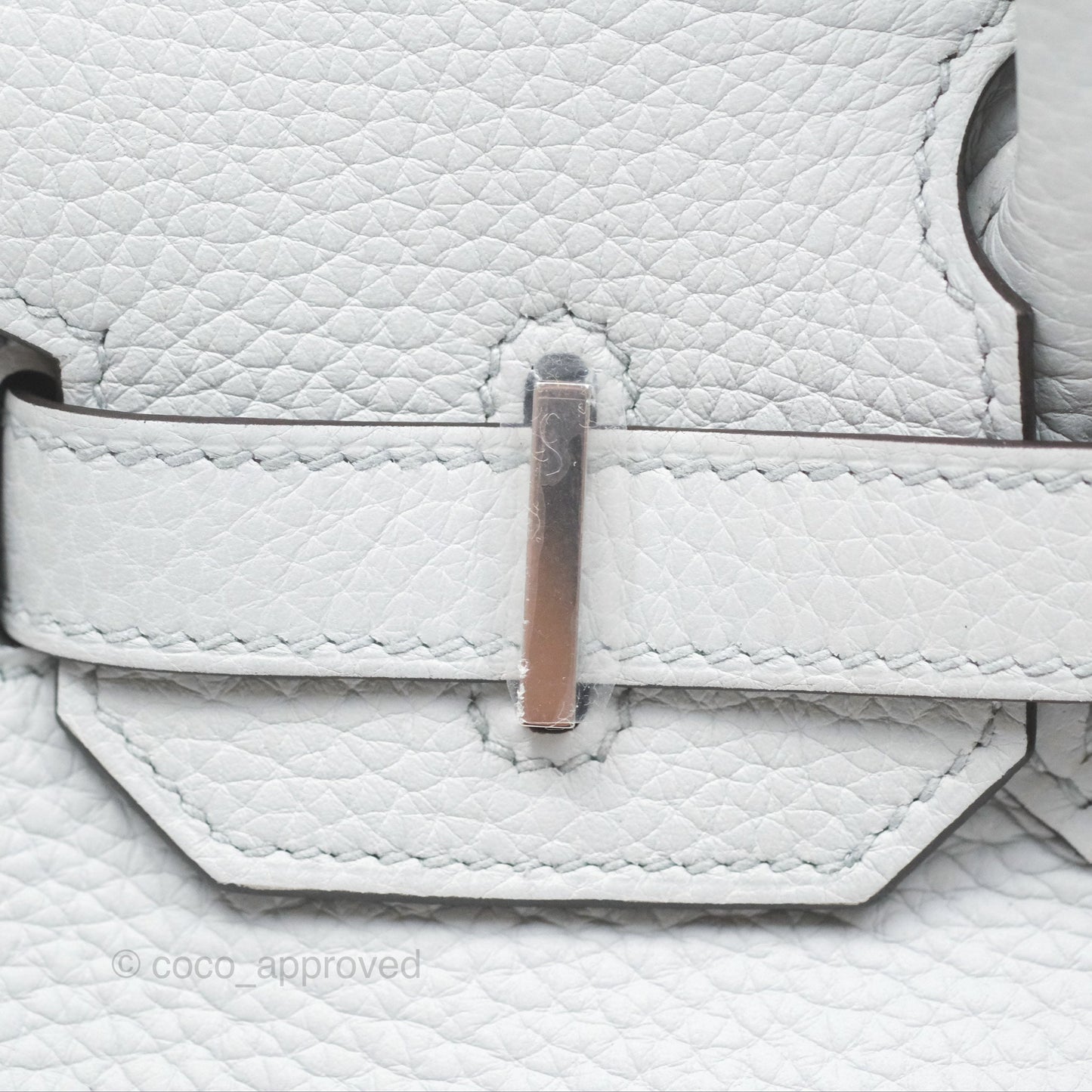 Hermès Birkin 30 Retourne Blue Pale Clemence Palladium Hardware