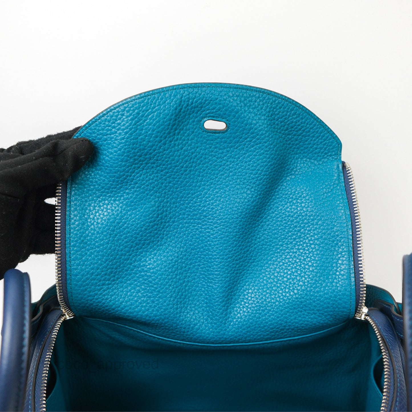 Hermès Lindy 30 Blue Saphir/ Blue Izmir Clemence Palladium Hardware