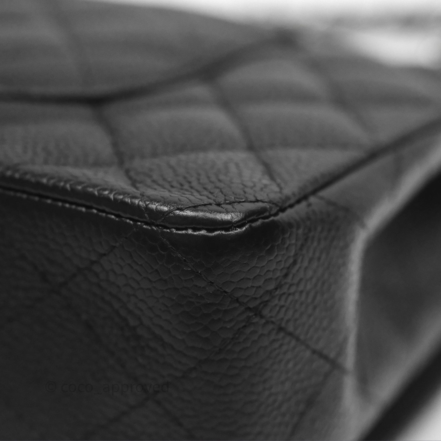 Chanel Classic M/L Medium Flap Quilted Black Caviar Silver Hardware