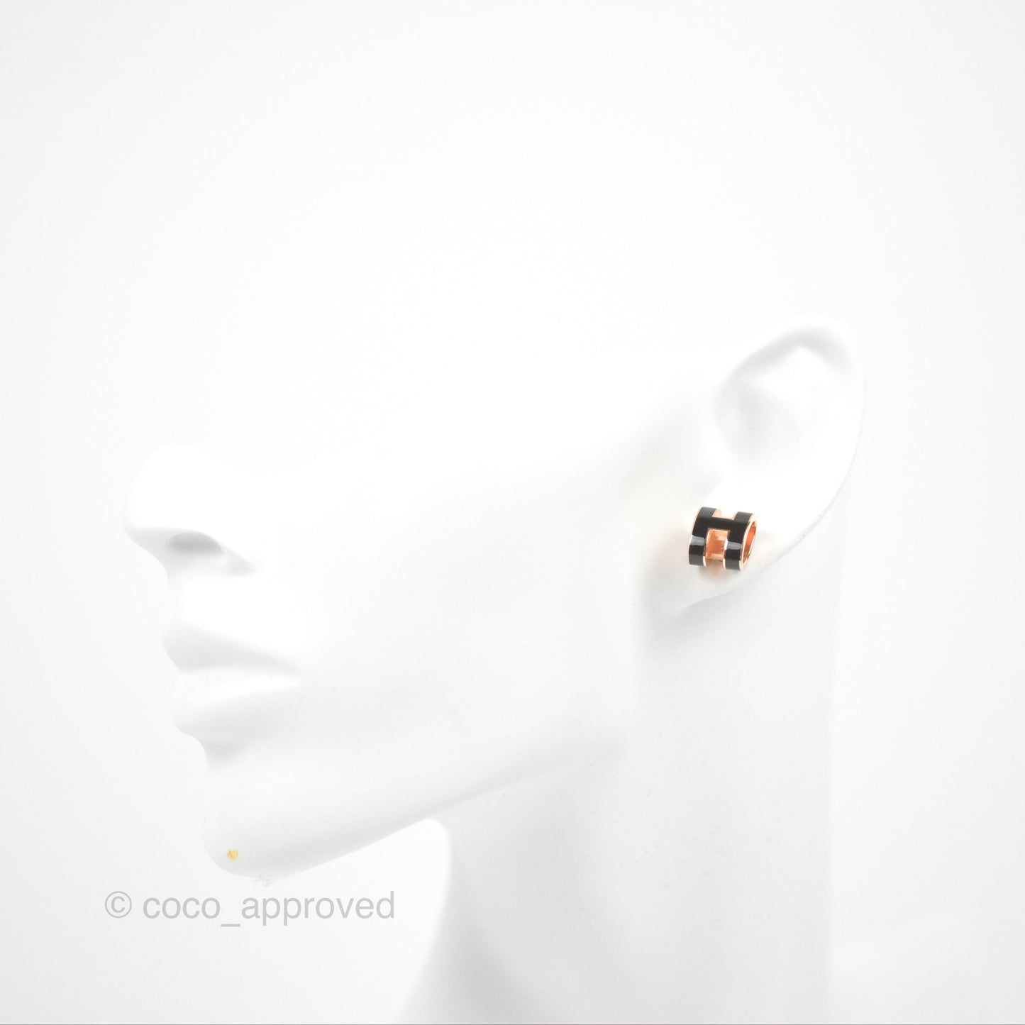 Hermès Pop H Earrings Black Rose Gold Hardware