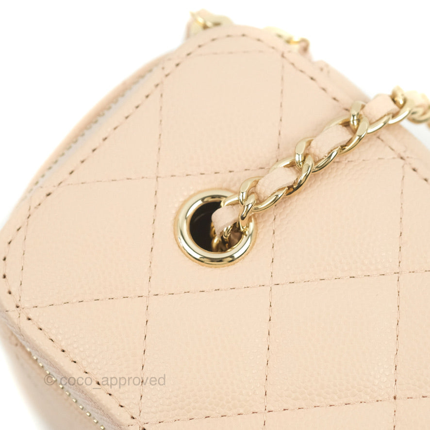 Chanel Classic Vanity with Chain Light Pink Caviar Gold Hardware